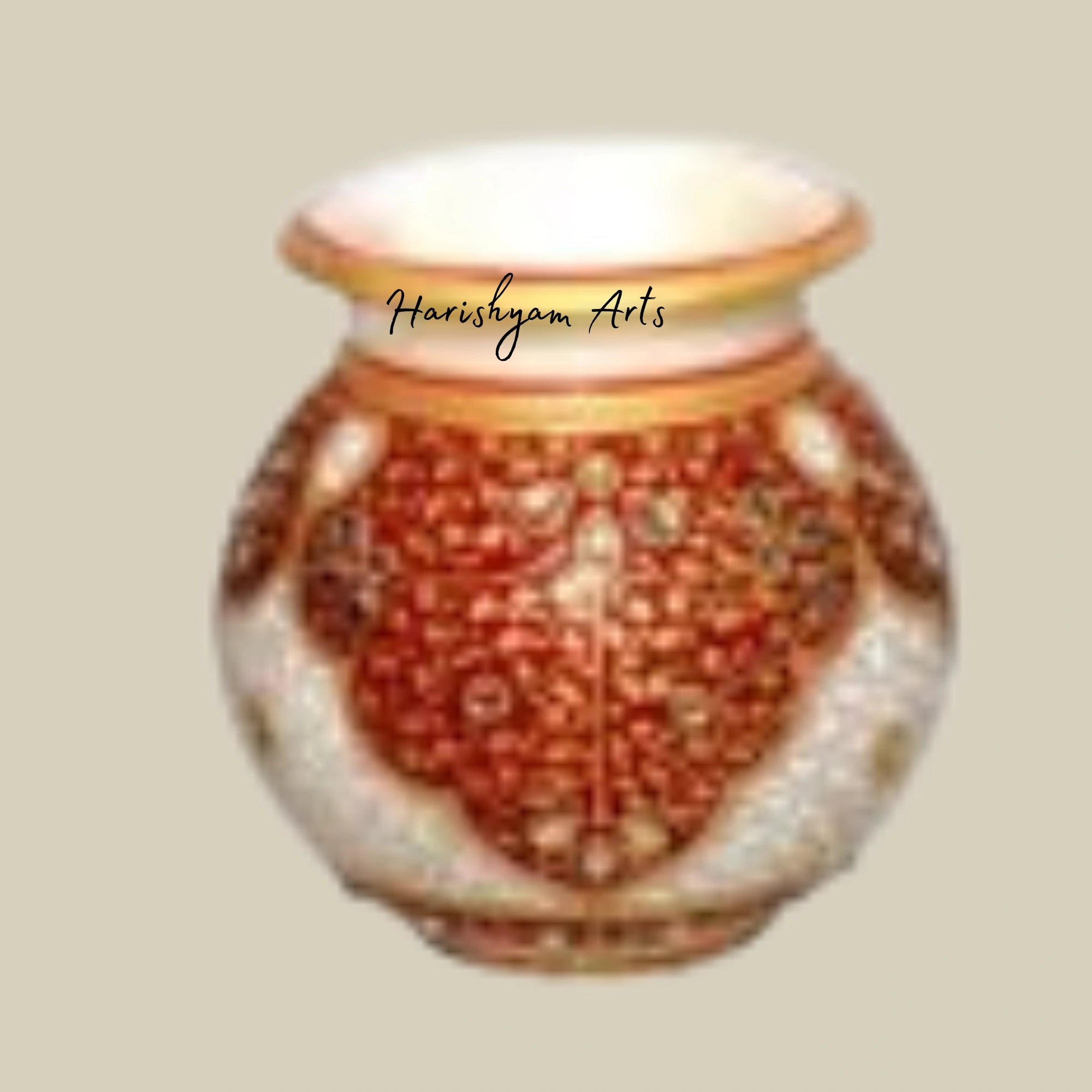 Exquisite Marble Meenakari Handicraft Traditional Art Piece