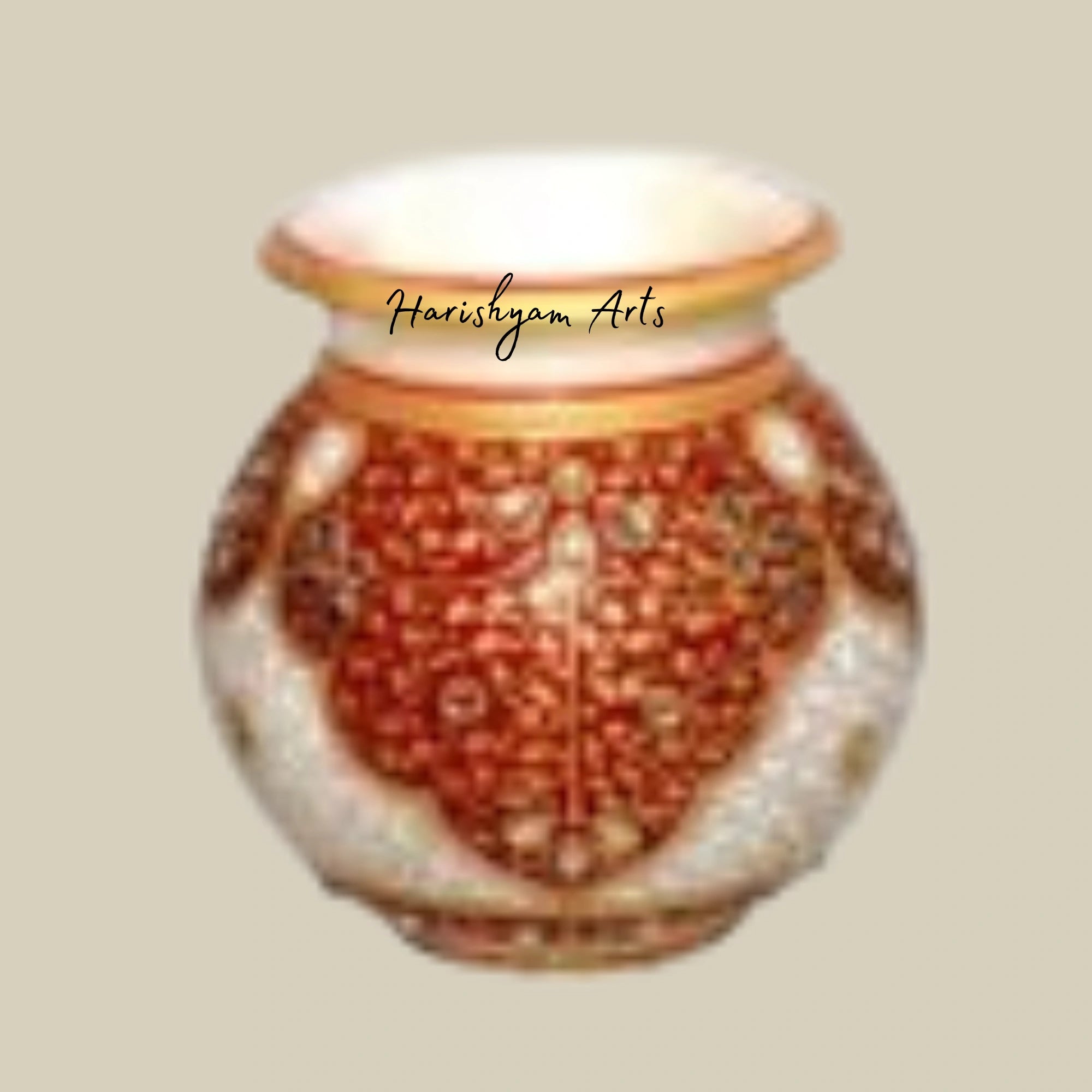 Exquisite Marble Meenakari Handicraft Traditional Art Piece