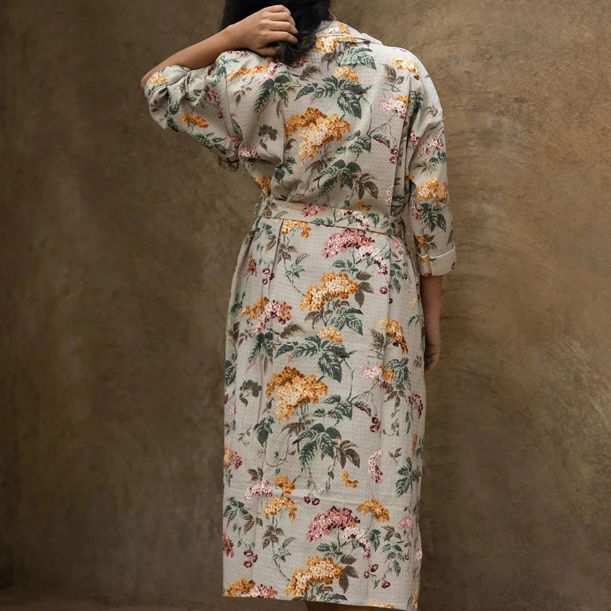 Forest Bloom Handcrafted Cotton Bathrobe