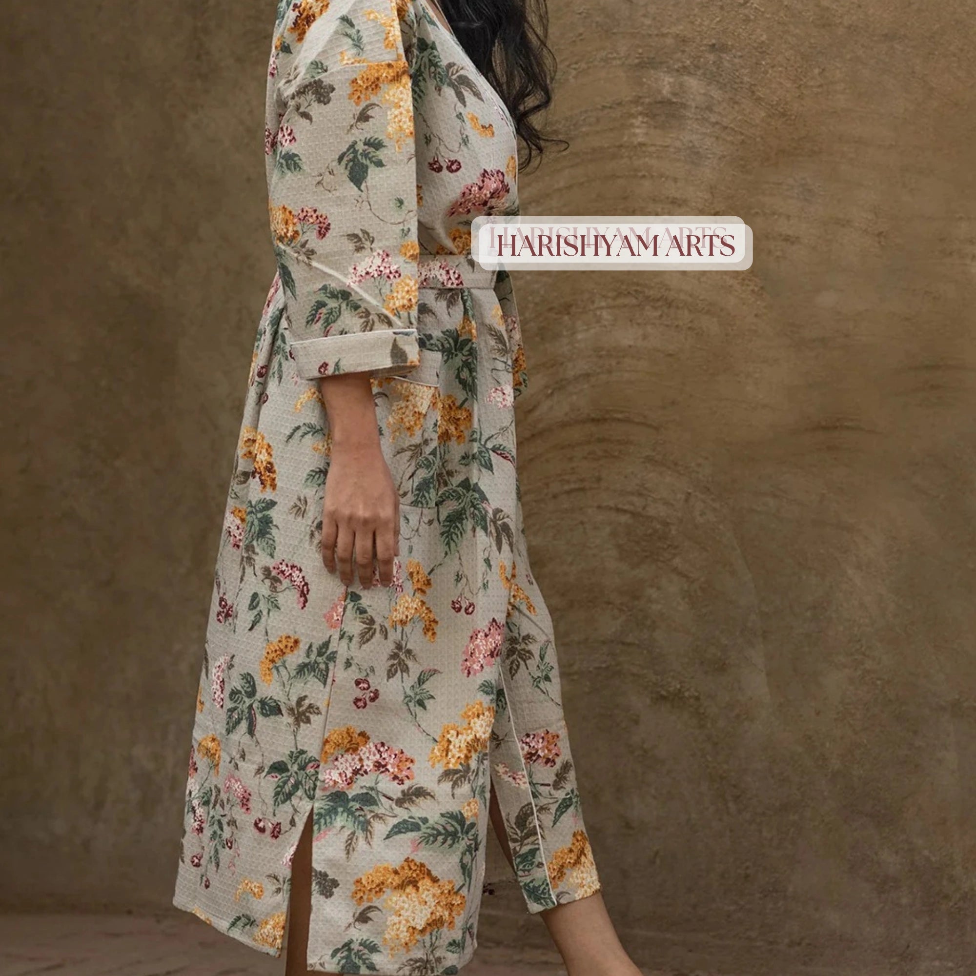 Forest Bloom Handcrafted Cotton Bathrobe