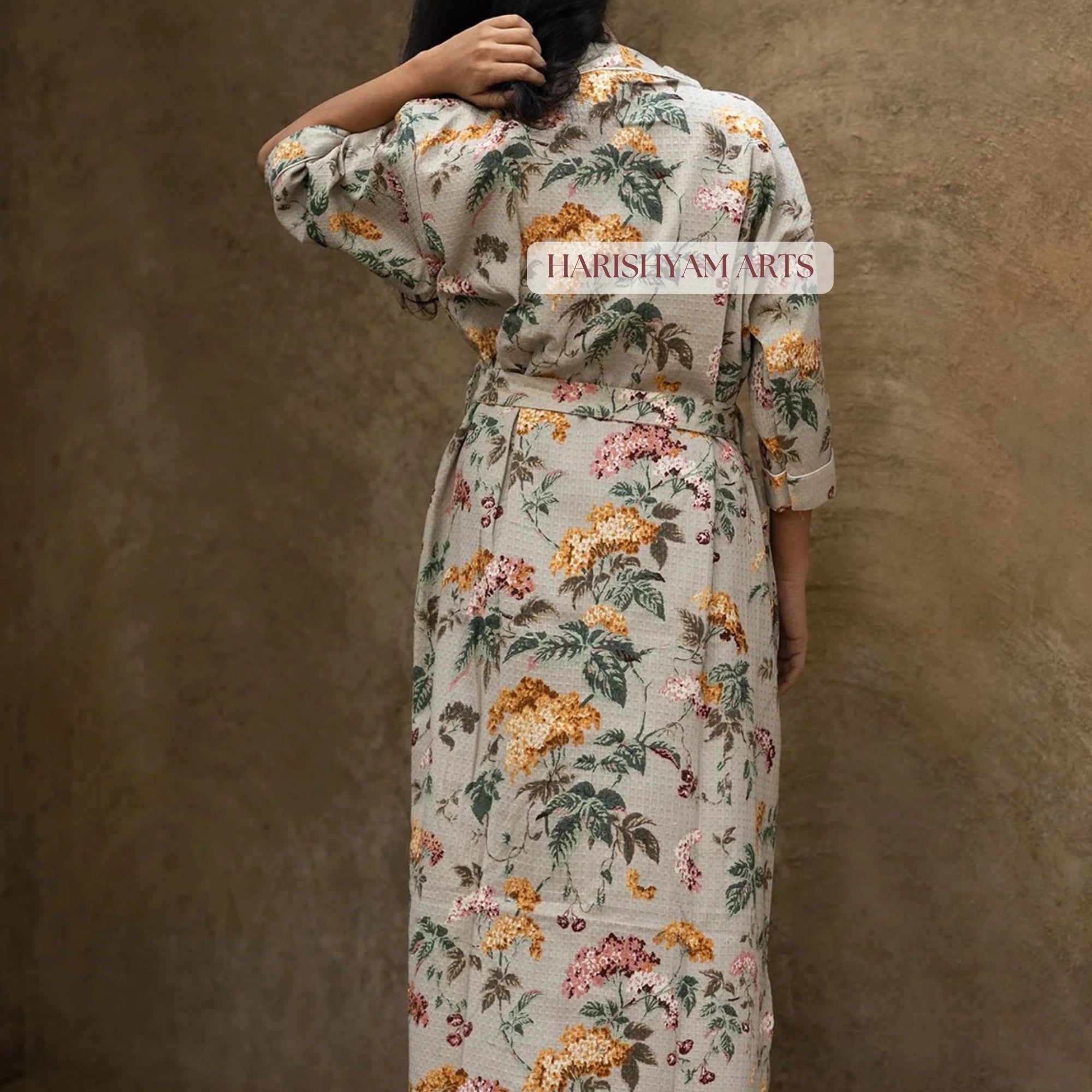 Forest Bloom Handcrafted Cotton Bathrobe