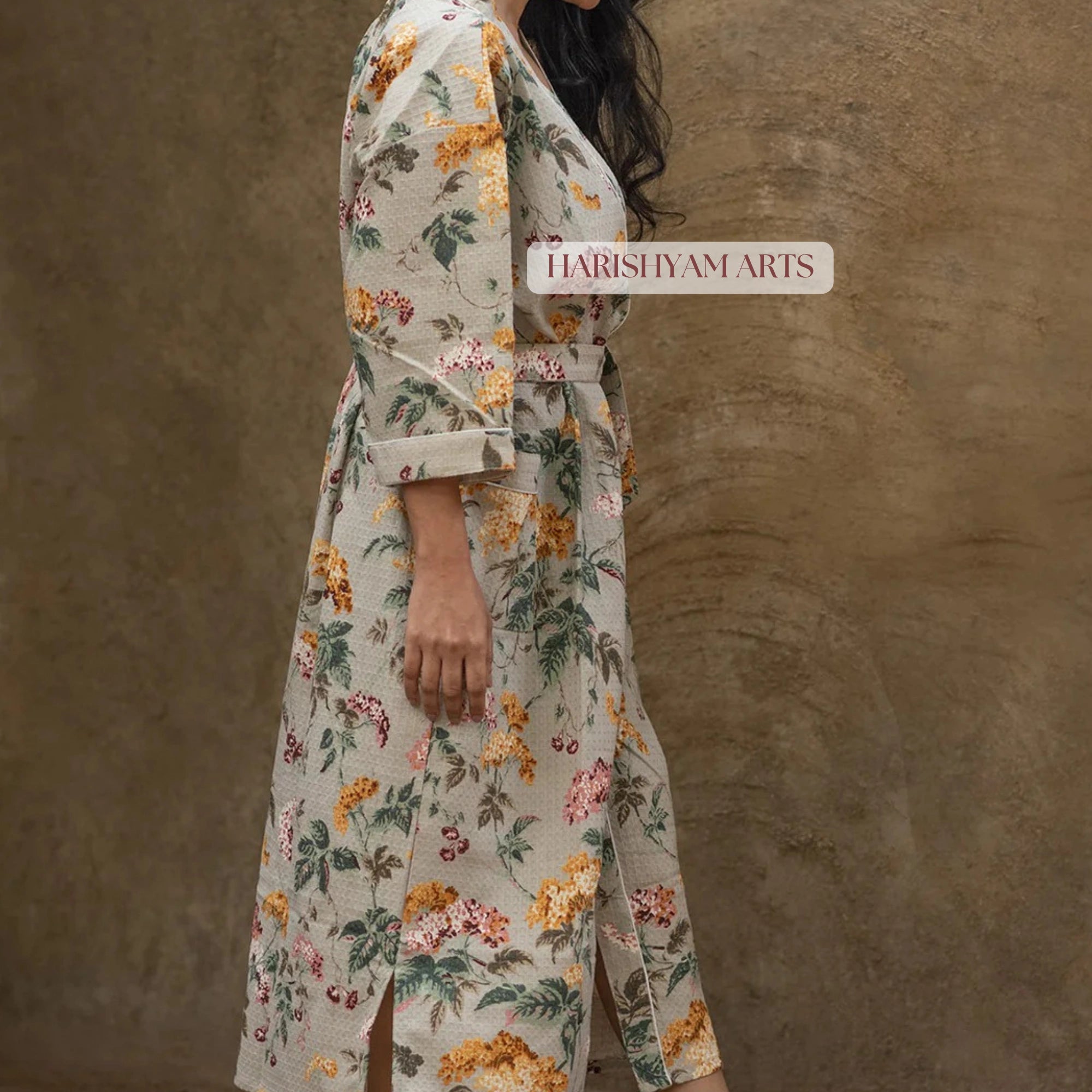 Forest Bloom Handcrafted Cotton Bathrobe