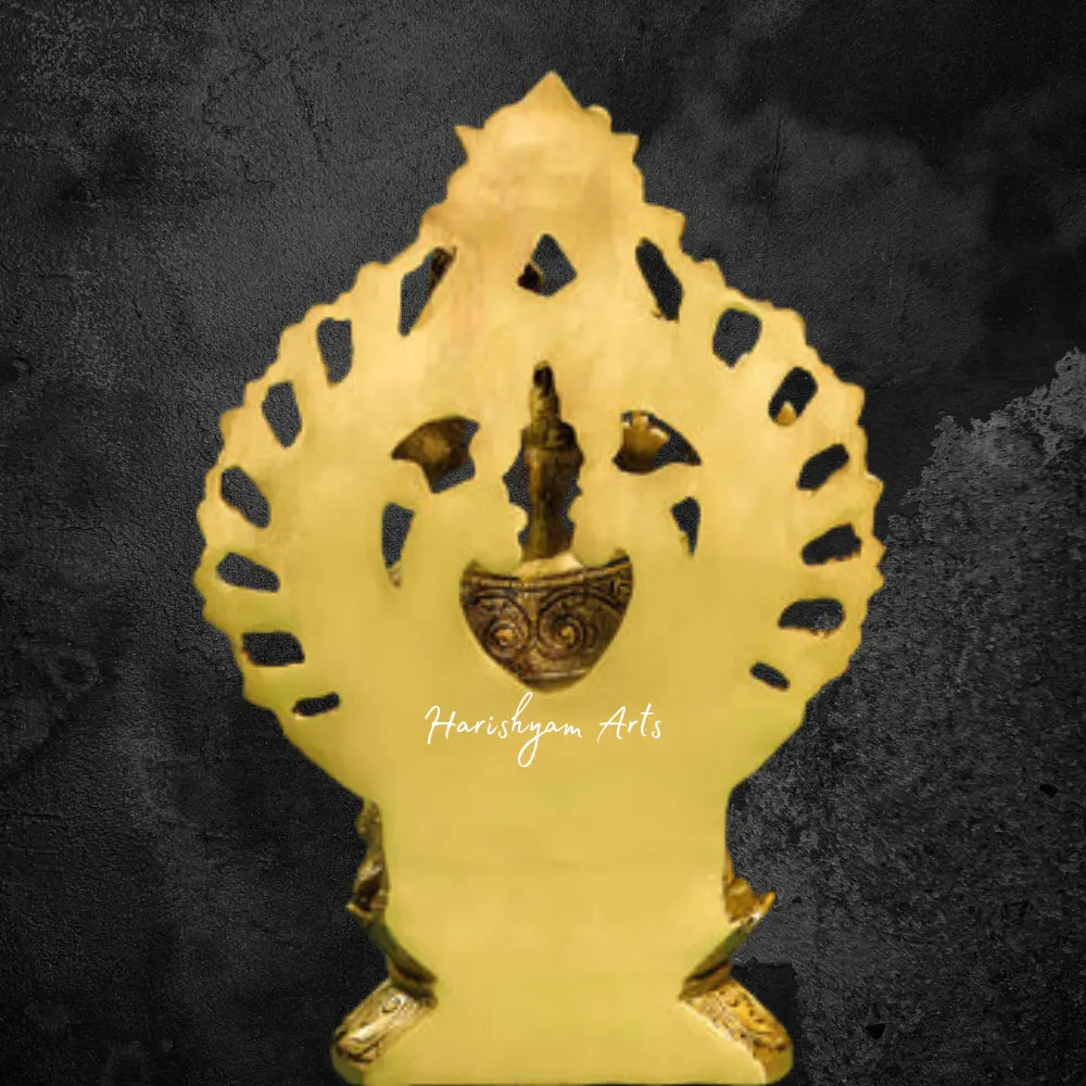 Ganesha Idol in a Brass Frame with Turban 12"