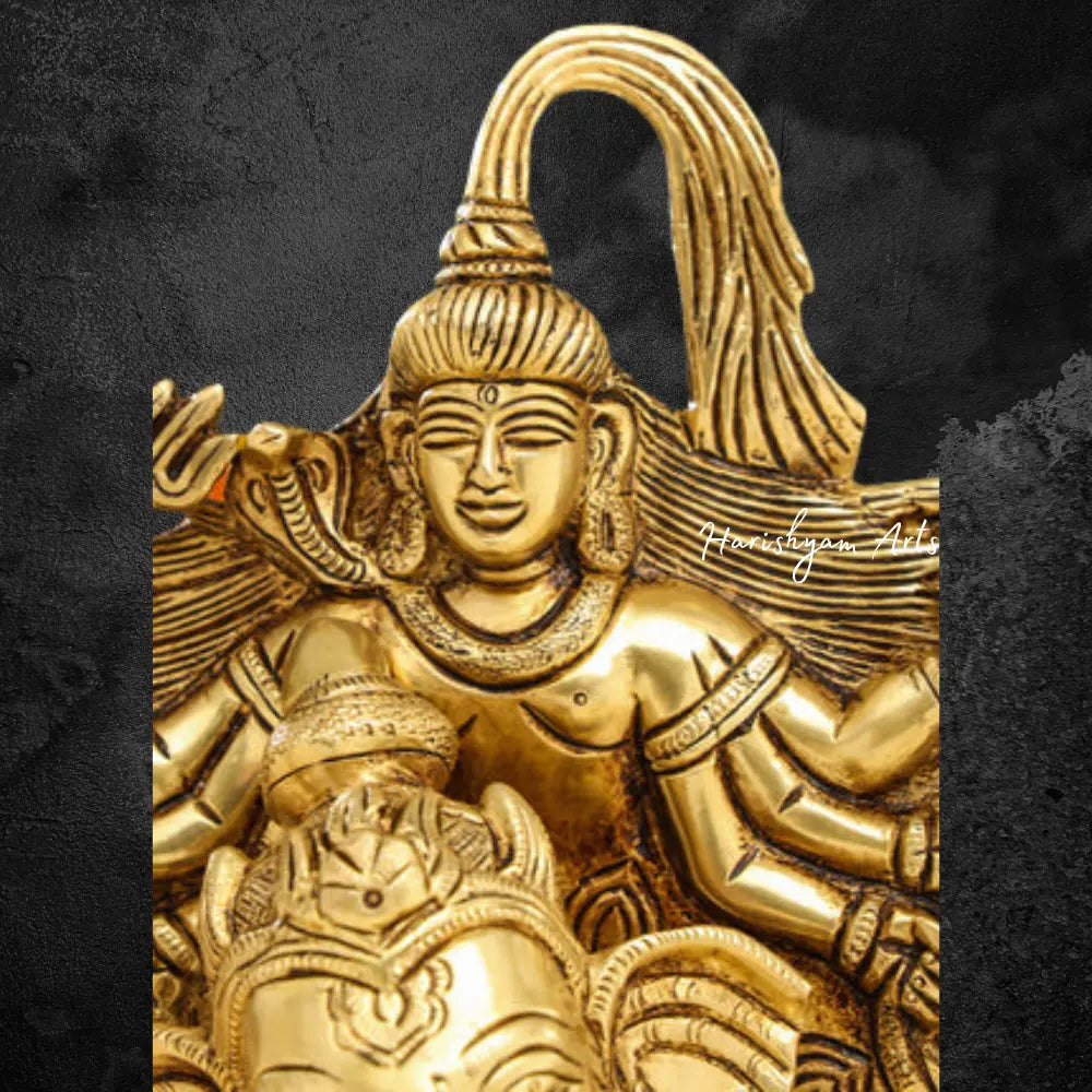 Brass Ganesha Idol Resting on Singhasan Throne 16"