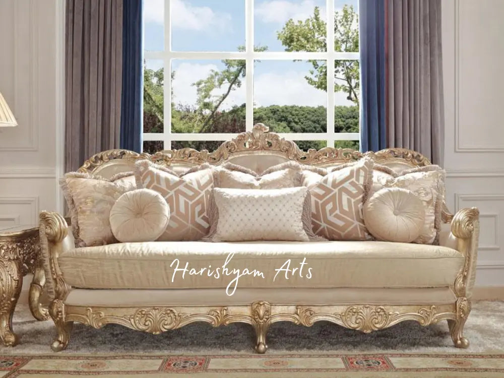 Golden Elegance Champagne Finish Sofa Set