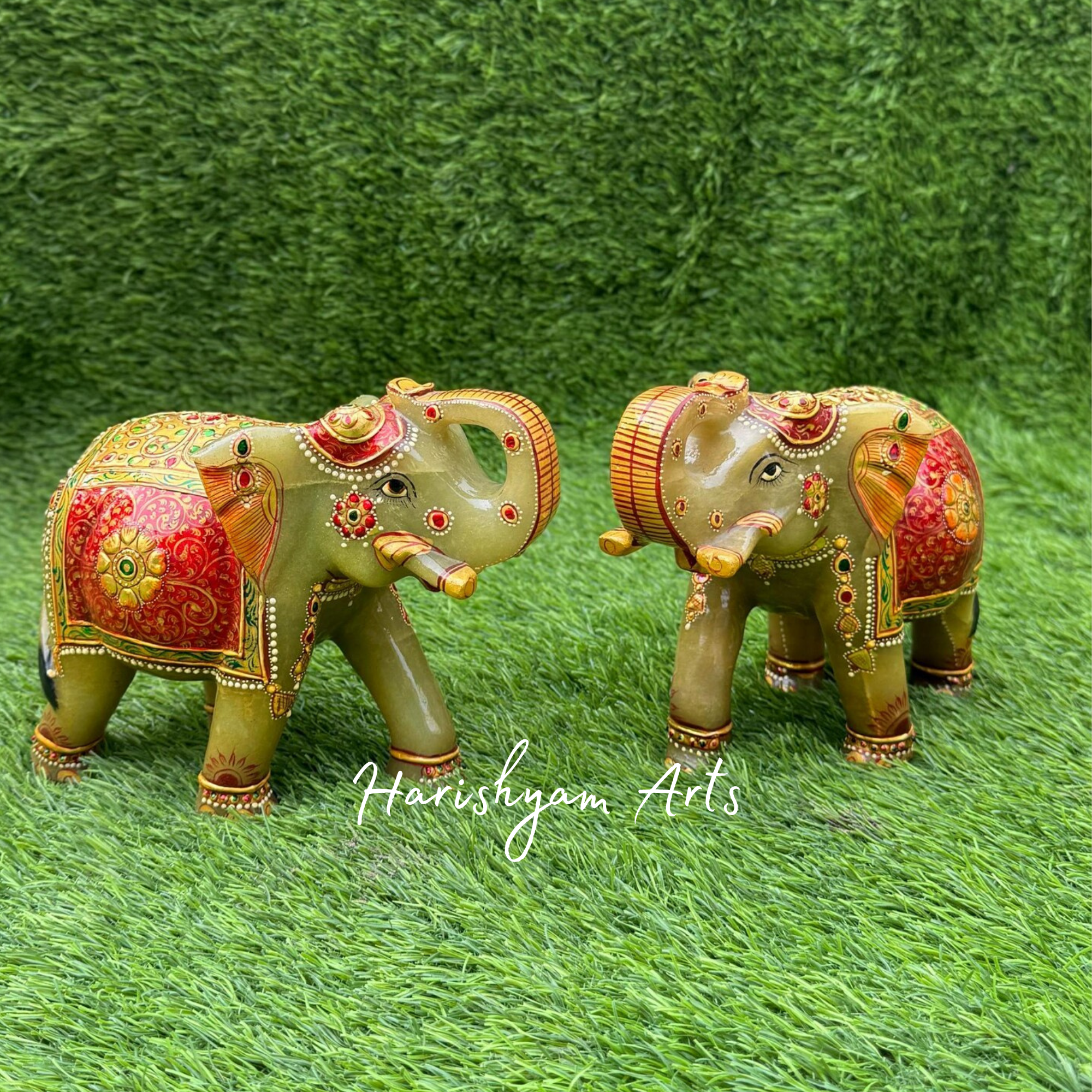 Green Aventurine Elephant Idol Handcrafted Statue