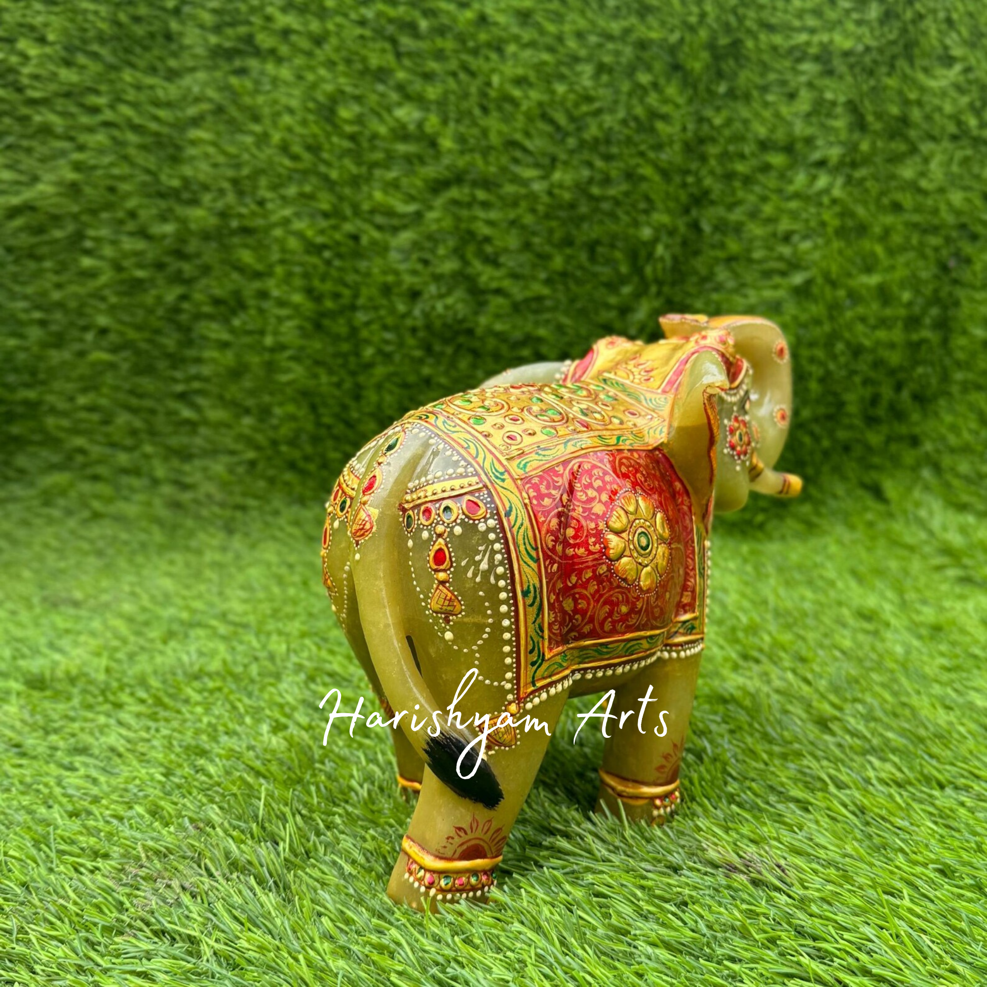 Green Aventurine Elephant Idol Handcrafted Statue