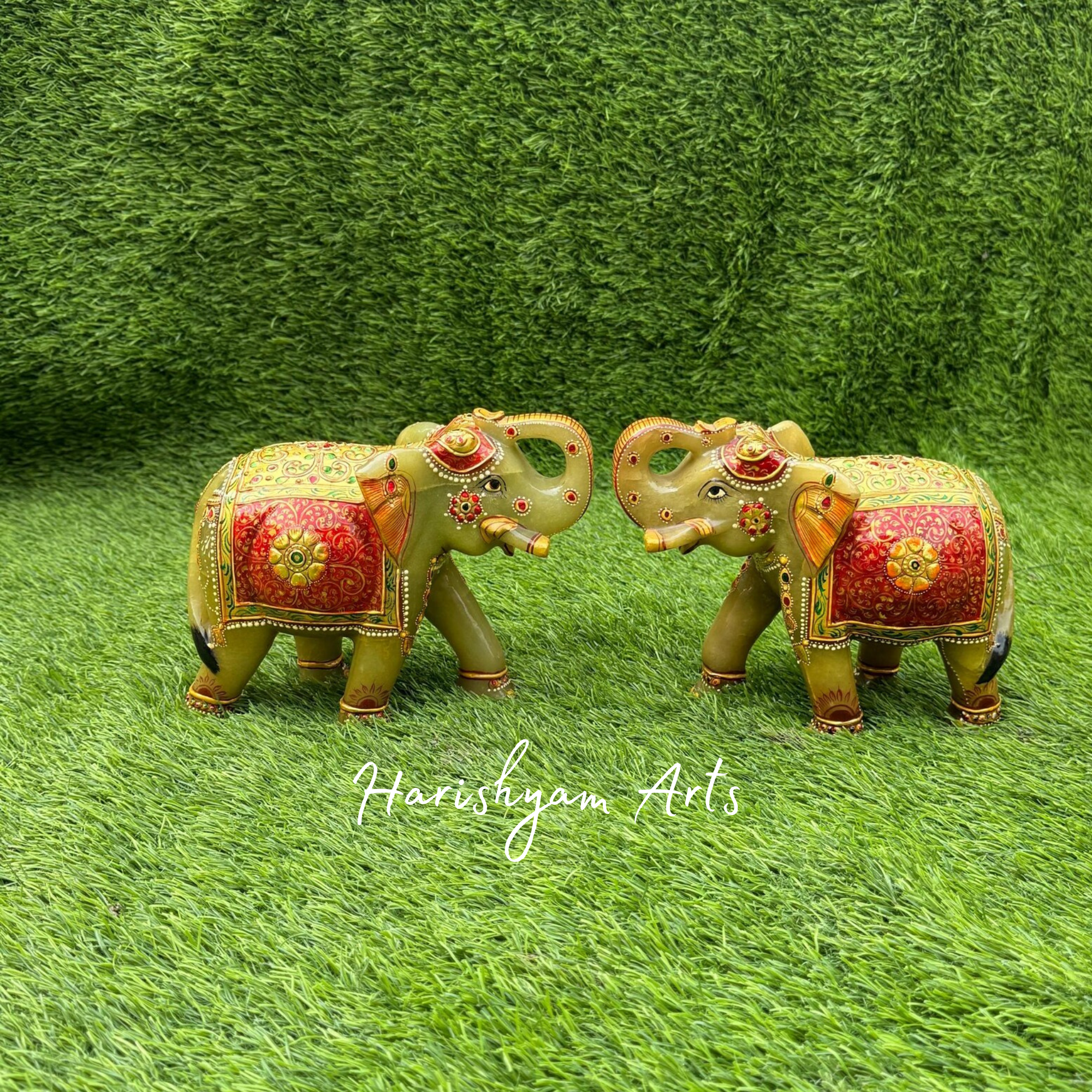Green Aventurine Elephant Idol Handcrafted Statue
