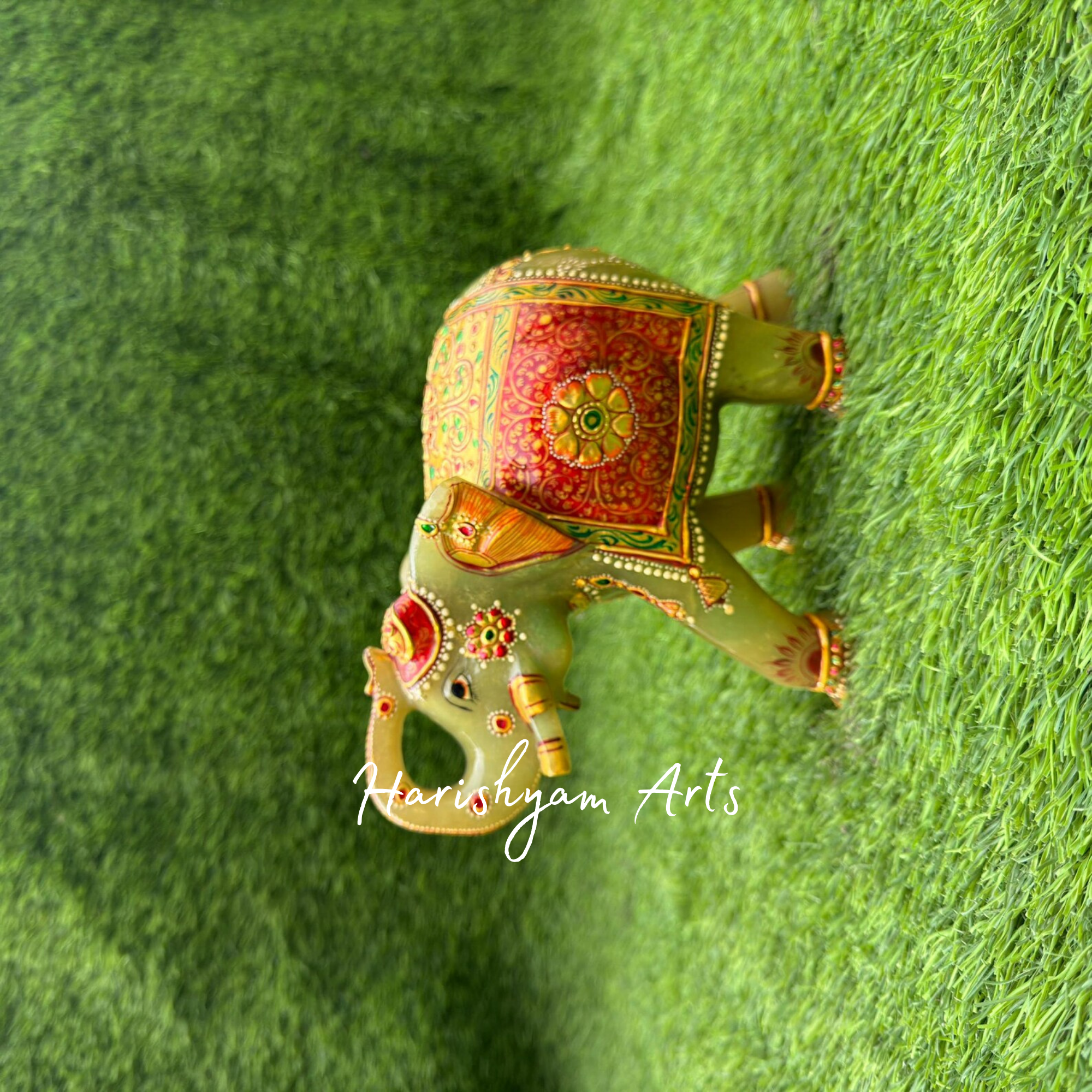 Green Aventurine Elephant Idol Handcrafted Statue