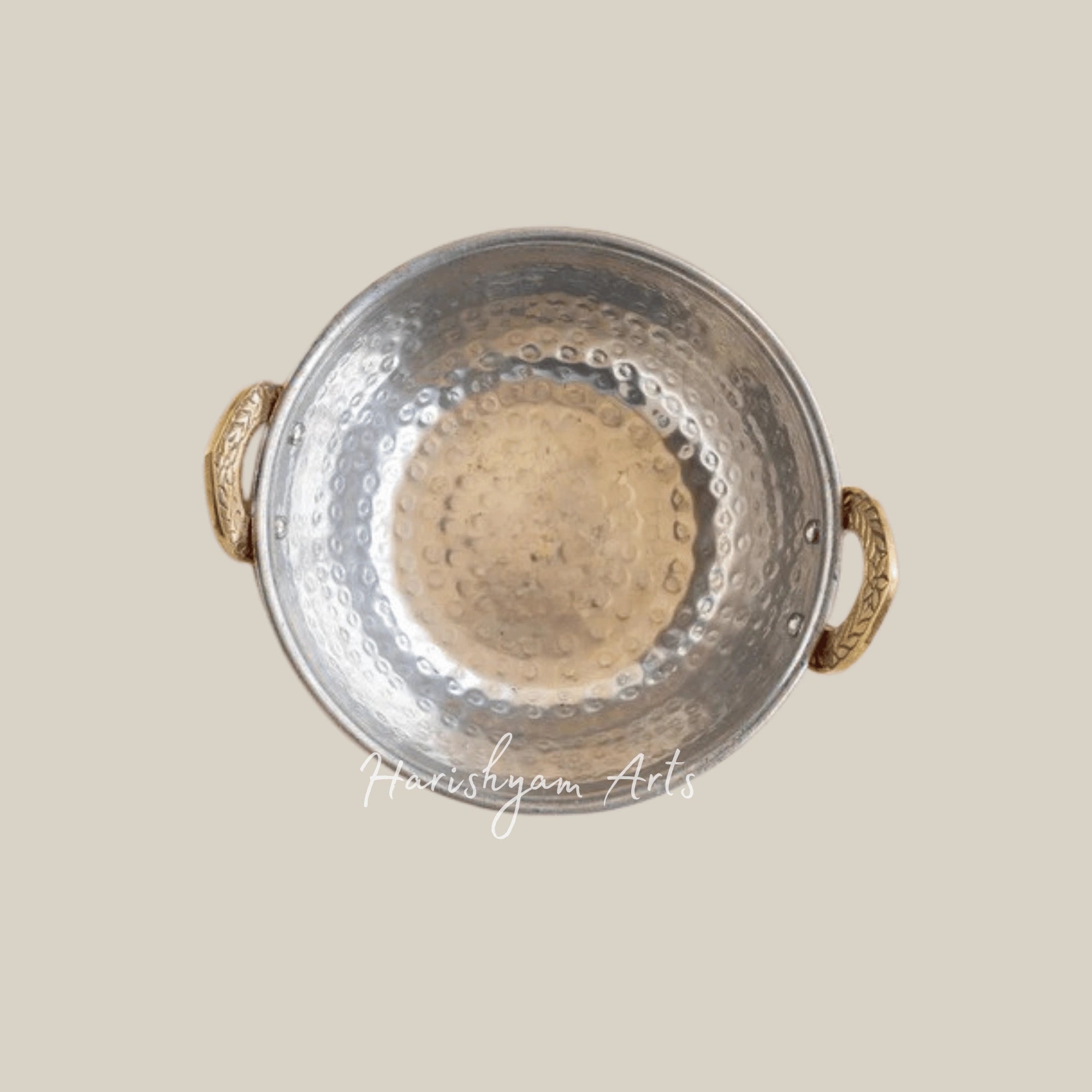 Hammered Copper Kadai with Tin Coating for Serving and Table Presentation
