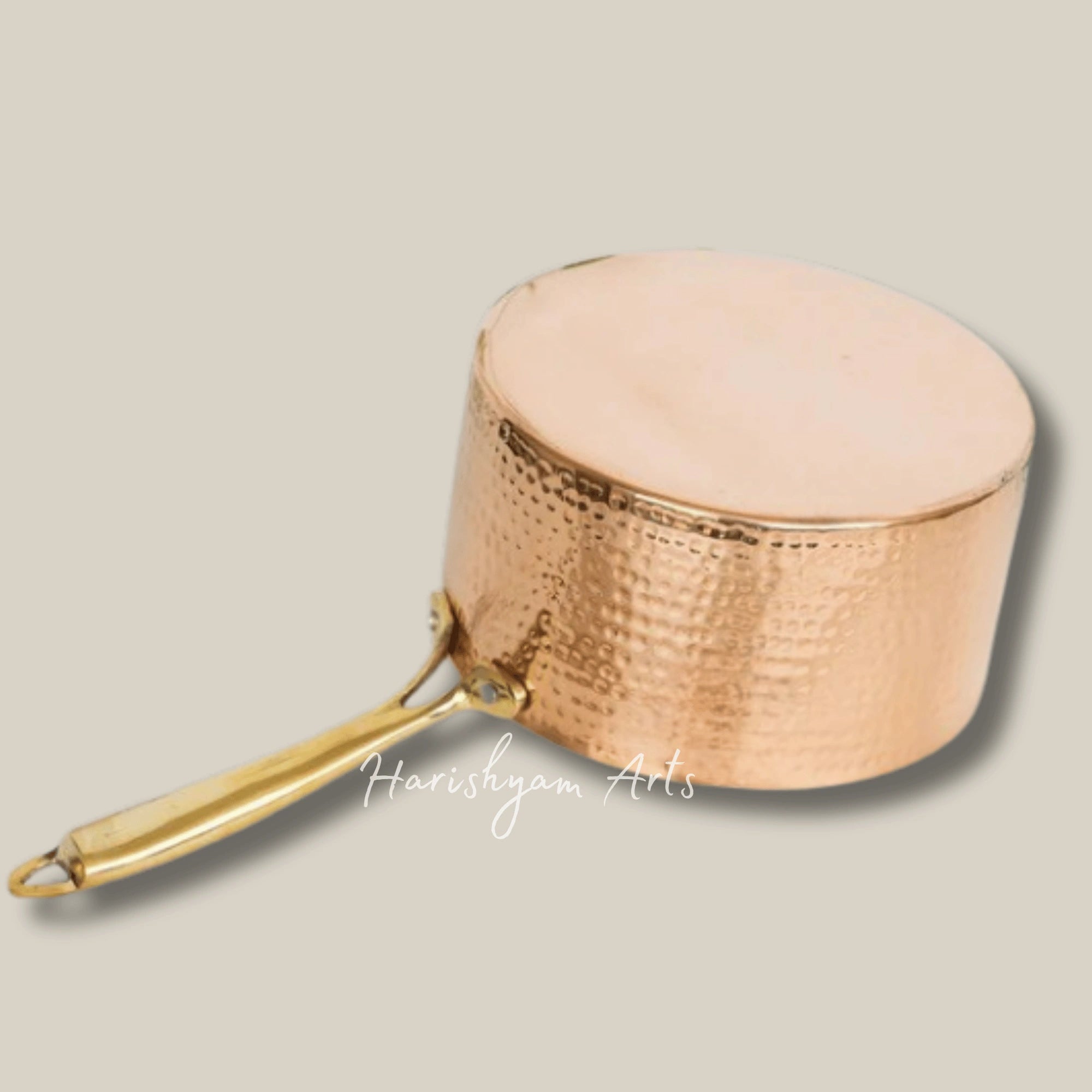 Hammered Copper Steel Sauce Pan with Tin Coating for Open Flame Cooking