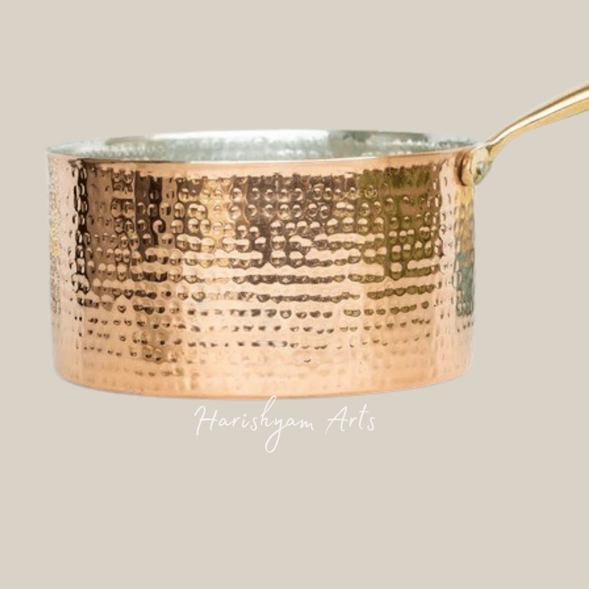 Hammered Copper Steel Sauce Pan with Tin Coating for Open Flame Cooking