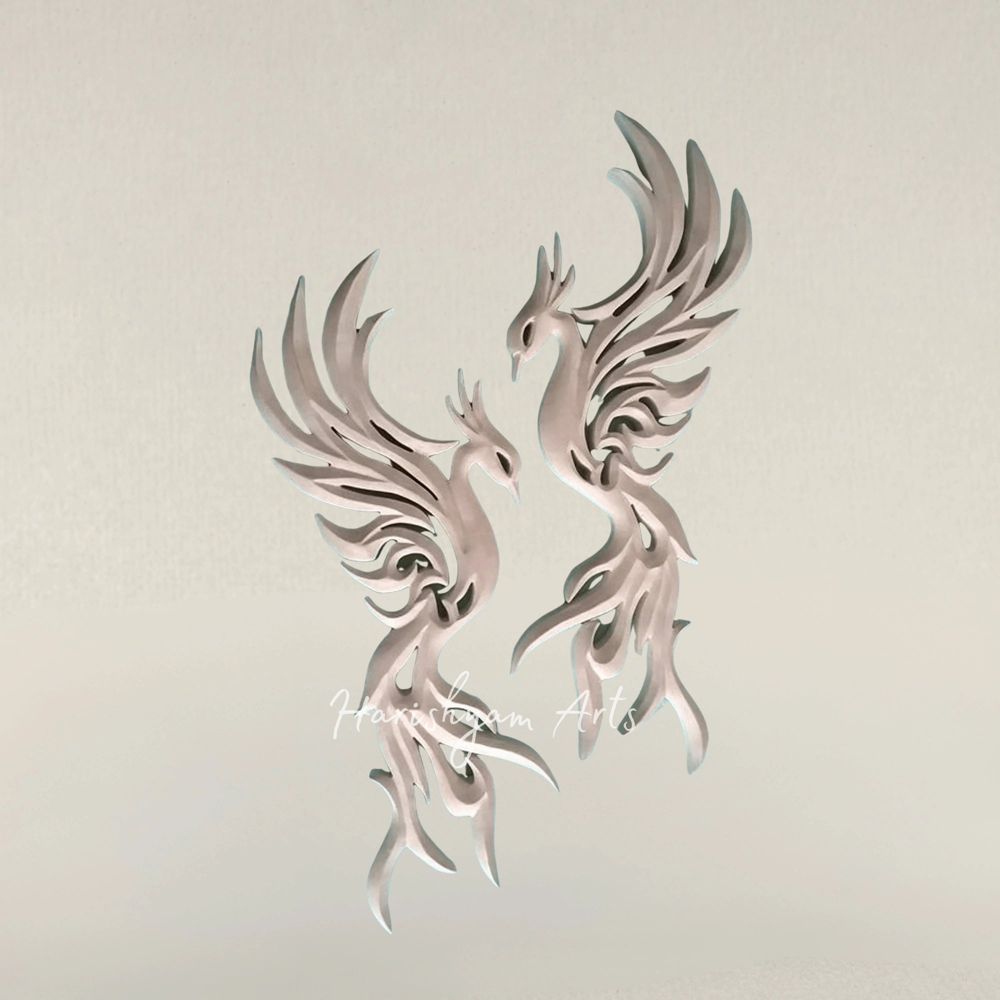 Hand Carved Wooden Wall Art Featuring a Majestic Phoenix