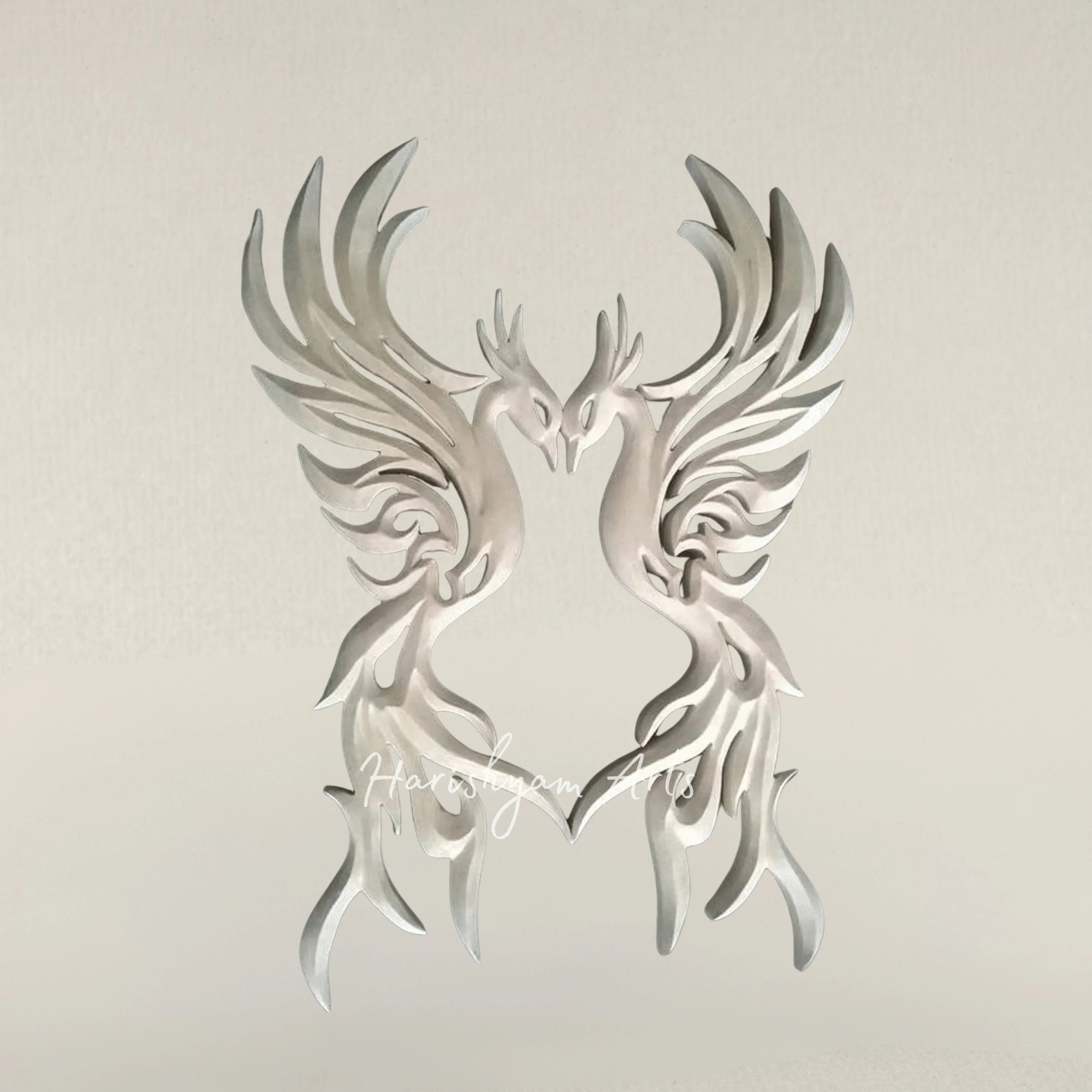 Hand Carved Wooden Wall Art Featuring a Majestic Phoenix