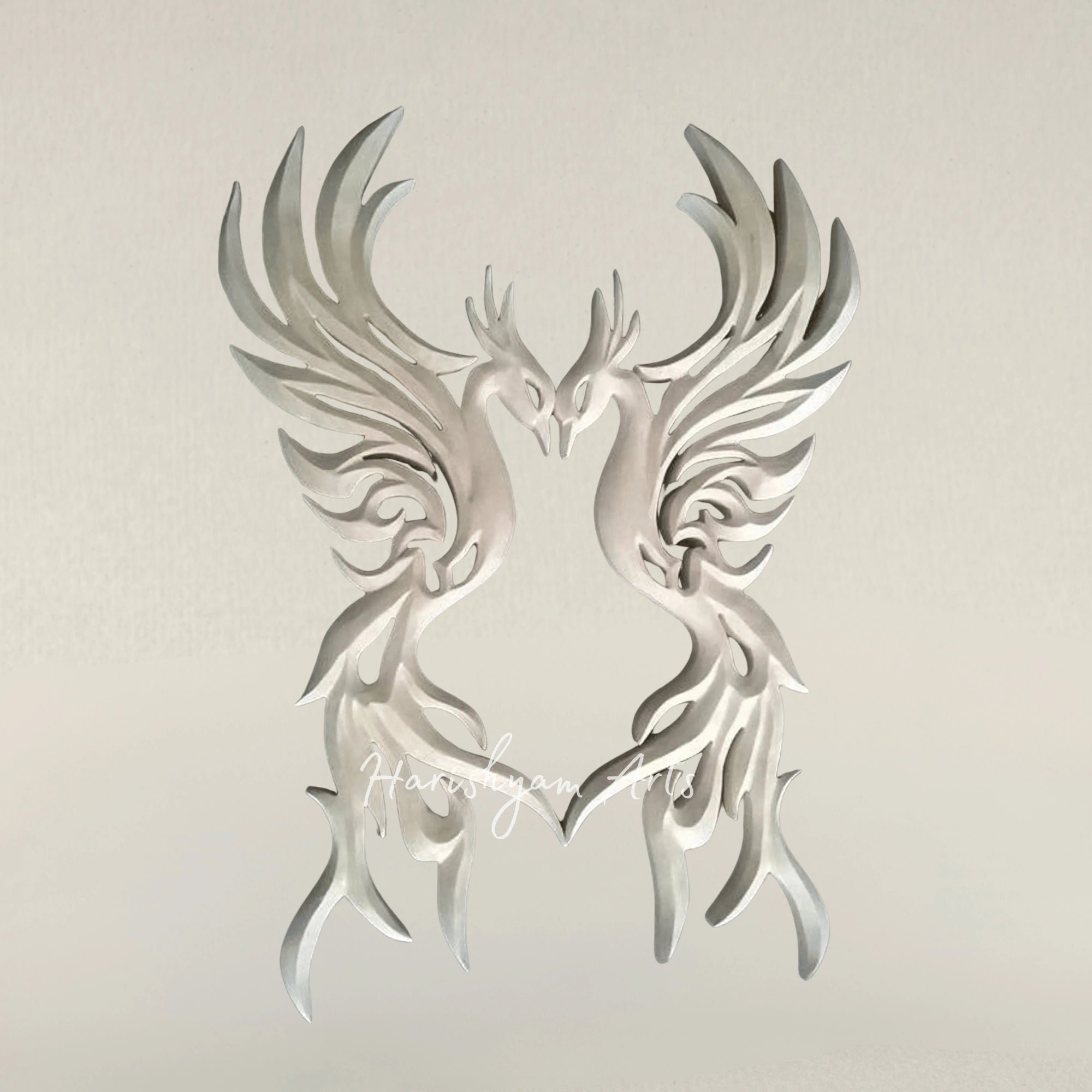 Hand Carved Wooden Wall Art Featuring a Majestic Phoenix
