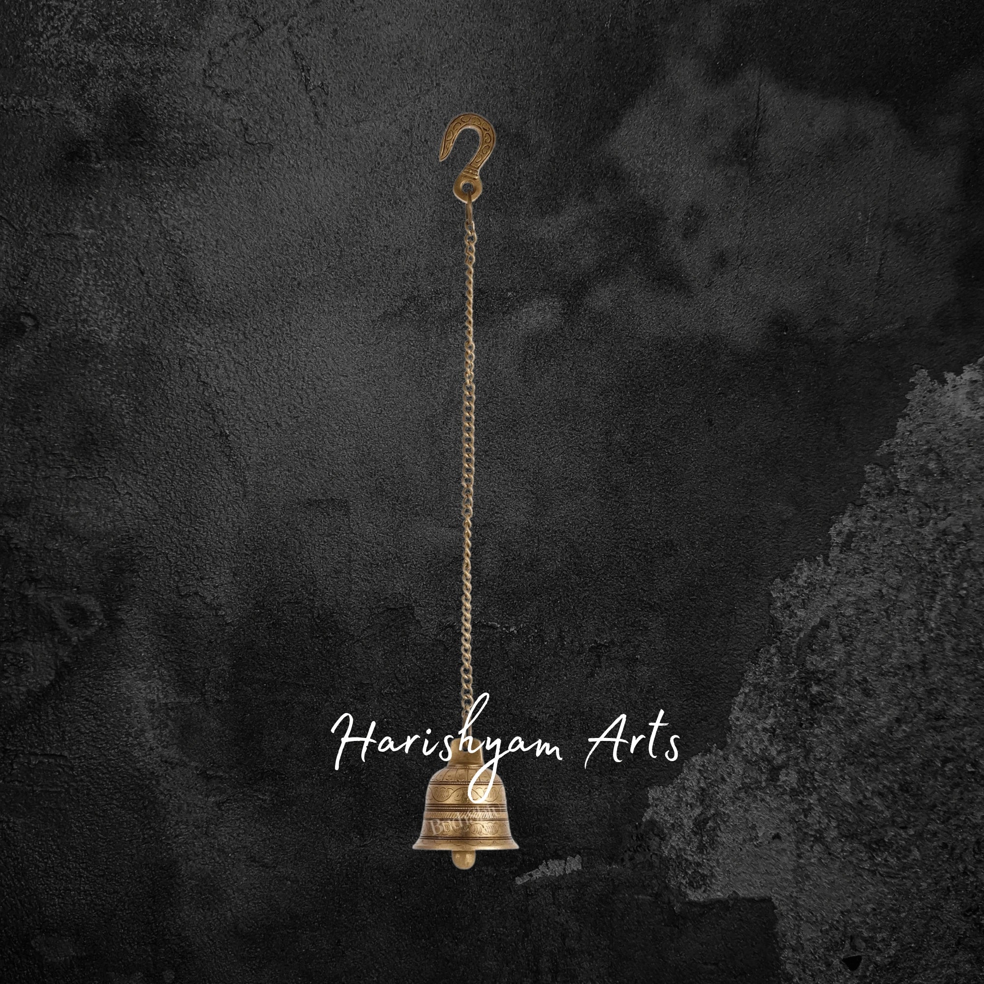 Handcrafted Brass Engraved Temple Bell for Spiritual Spaces