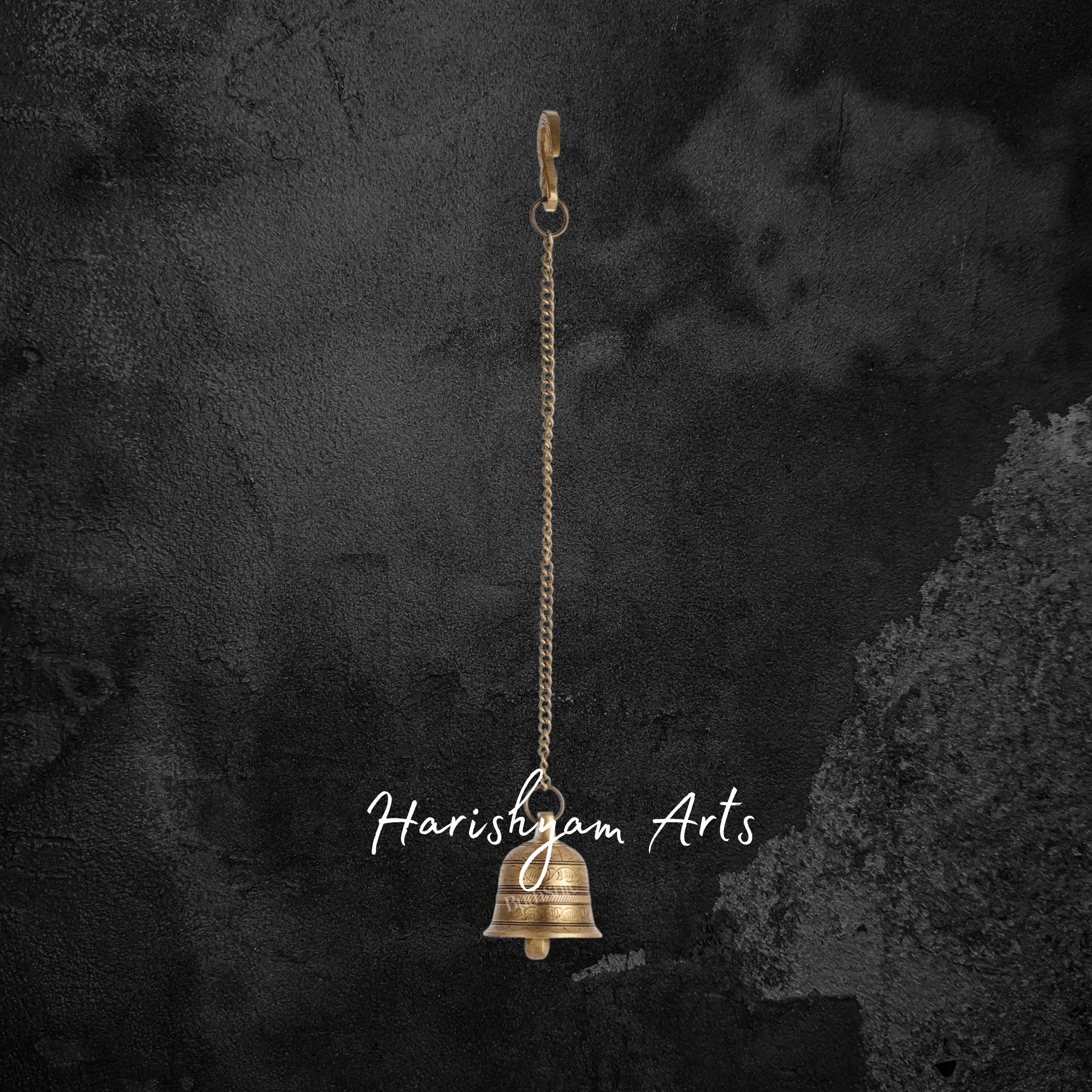 Handcrafted Brass Engraved Temple Bell for Spiritual Spaces