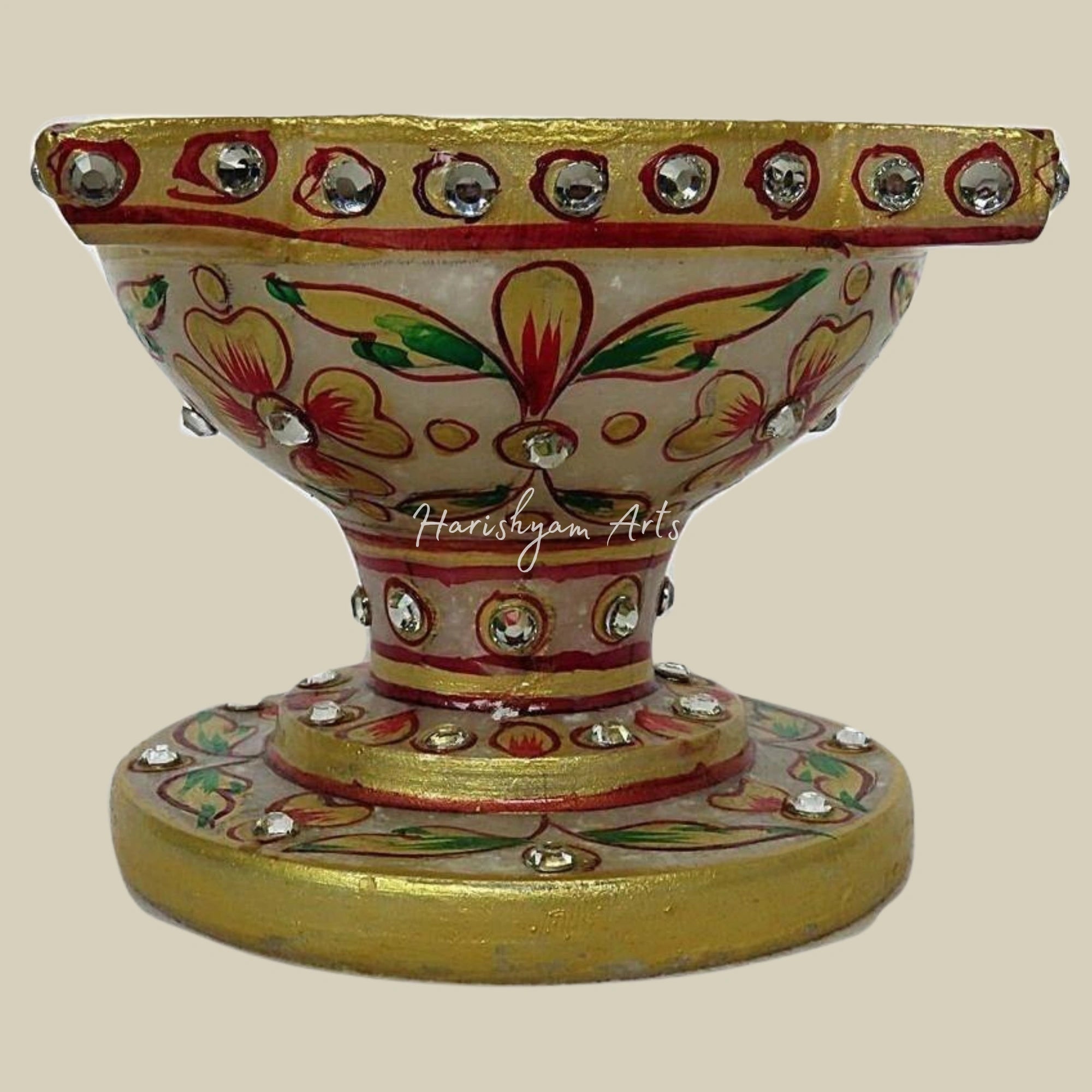 Handcrafted Meenakari Marble Chaumukha Diya1