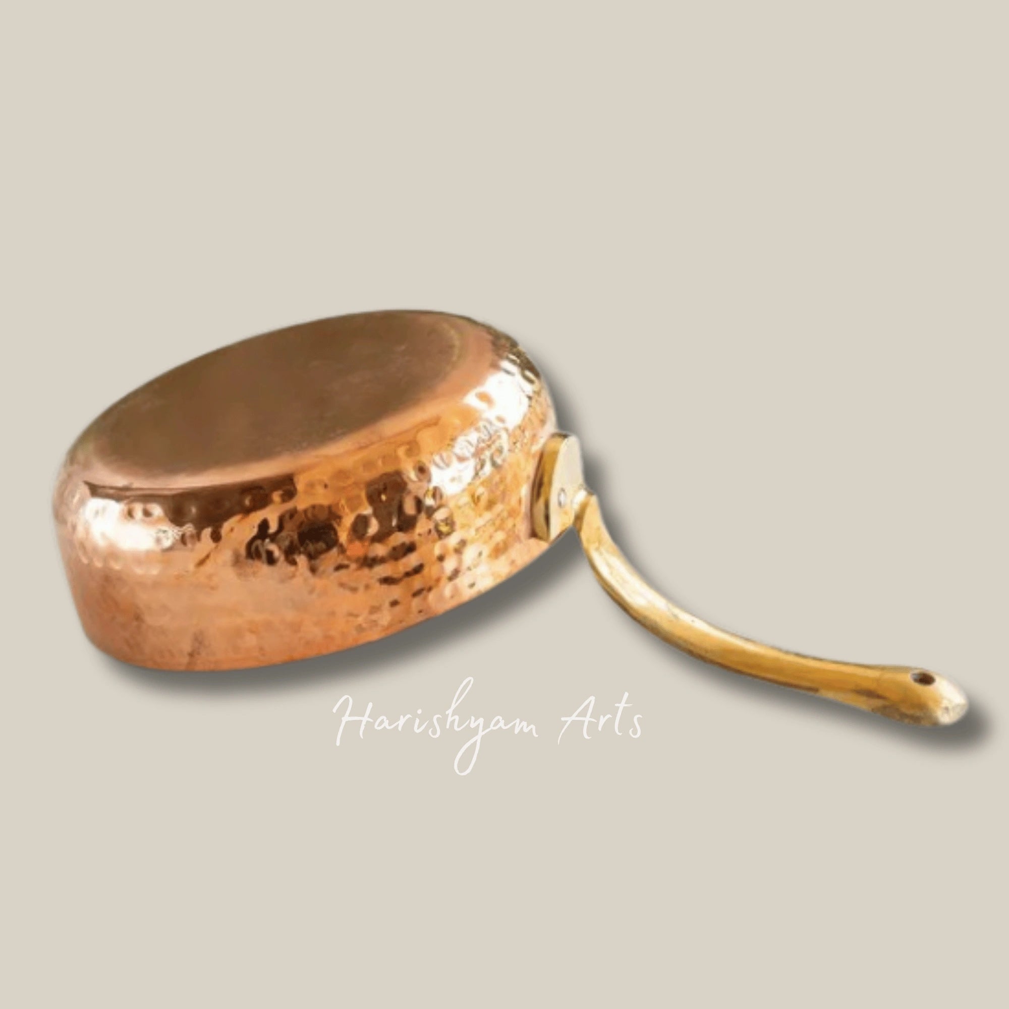 Handcrafted Pure Copper Round Pan with Tin Lining for Serving and Cooking