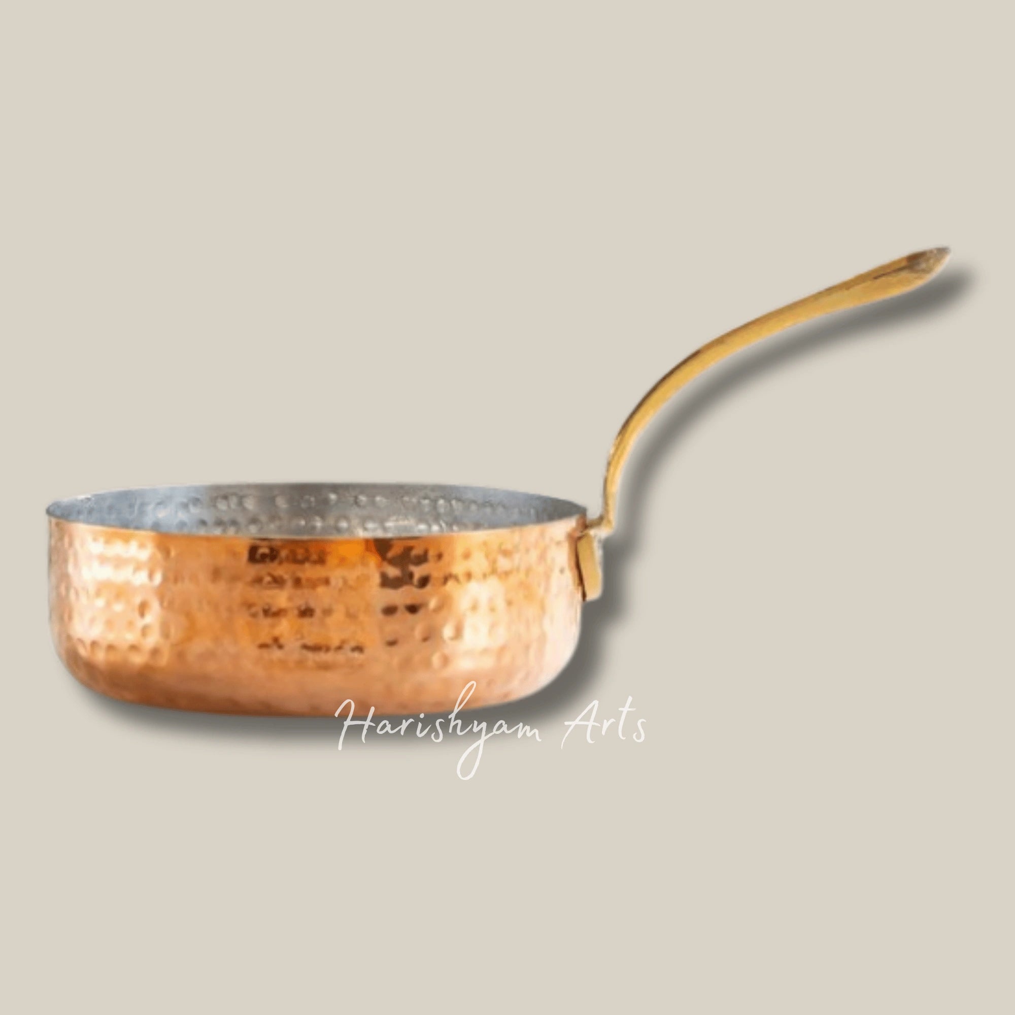 Handcrafted Pure Copper Round Pan with Tin Lining for Serving and Cooking