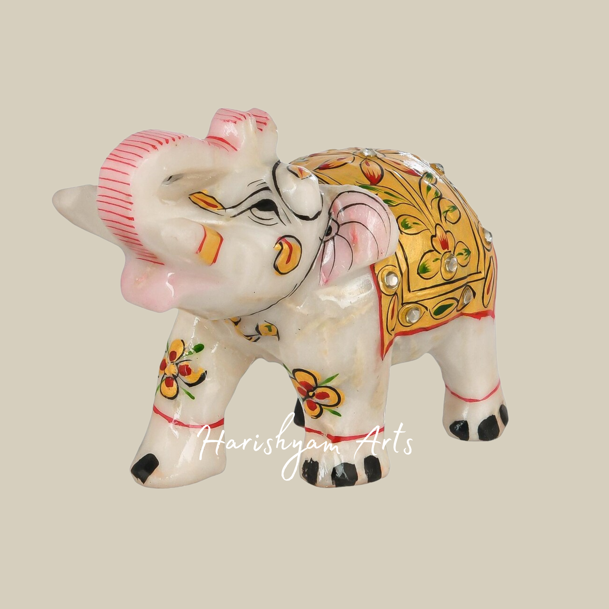 Handmade Marble Elephant Decorative Marble Art Piece2