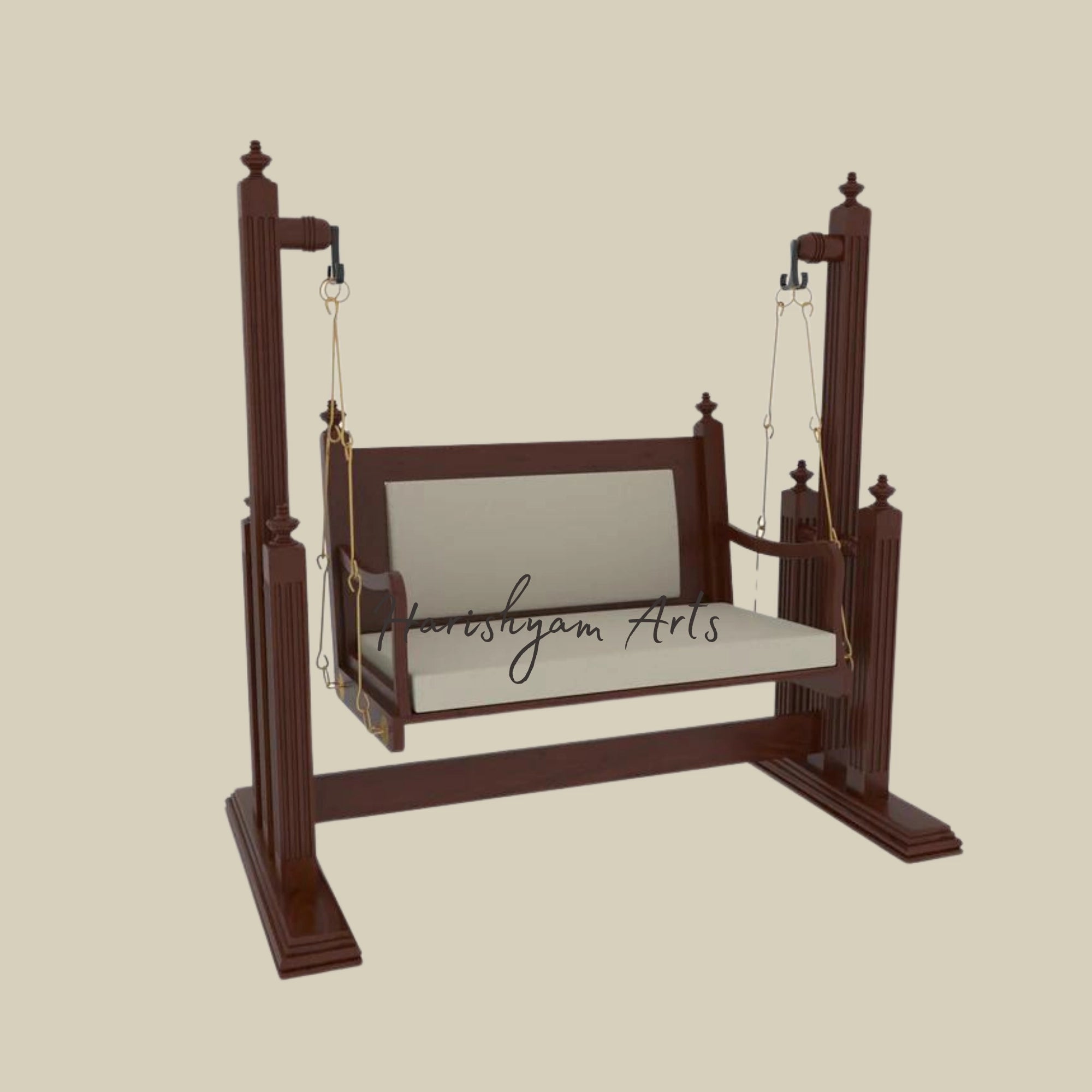 Handmade Classic Wooden Jhula for Porch1