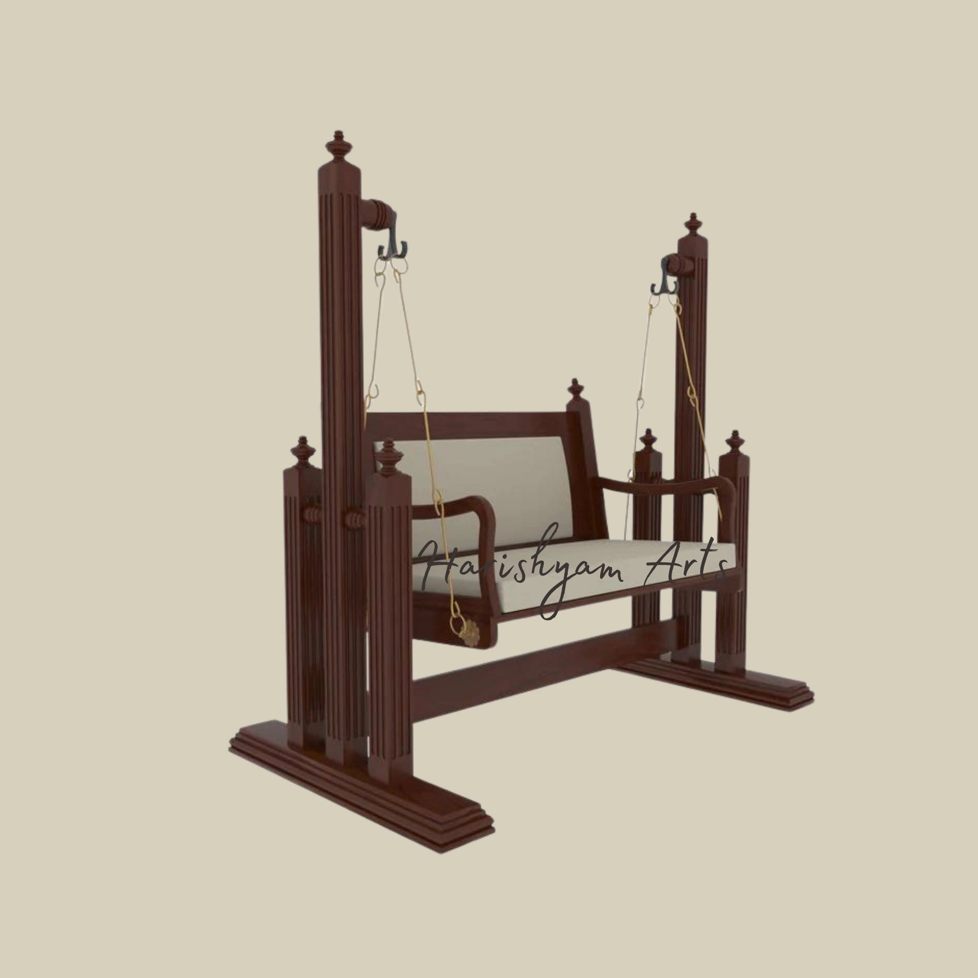 Handmade Classic Wooden Jhula for Porch4