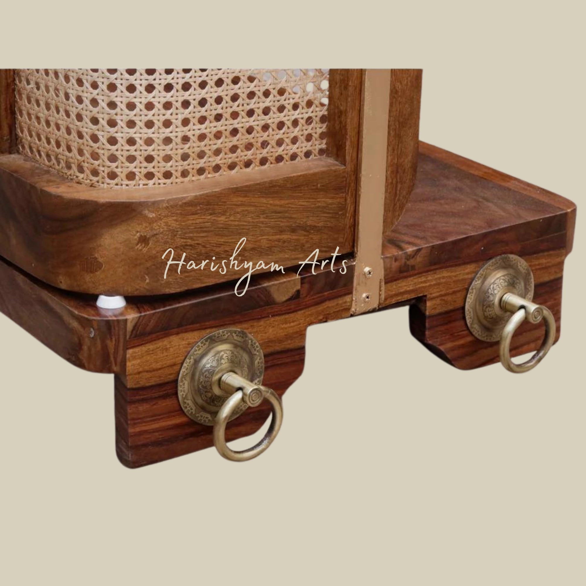 Handmade Wooden Swing for Balcony with Cane Back Design5