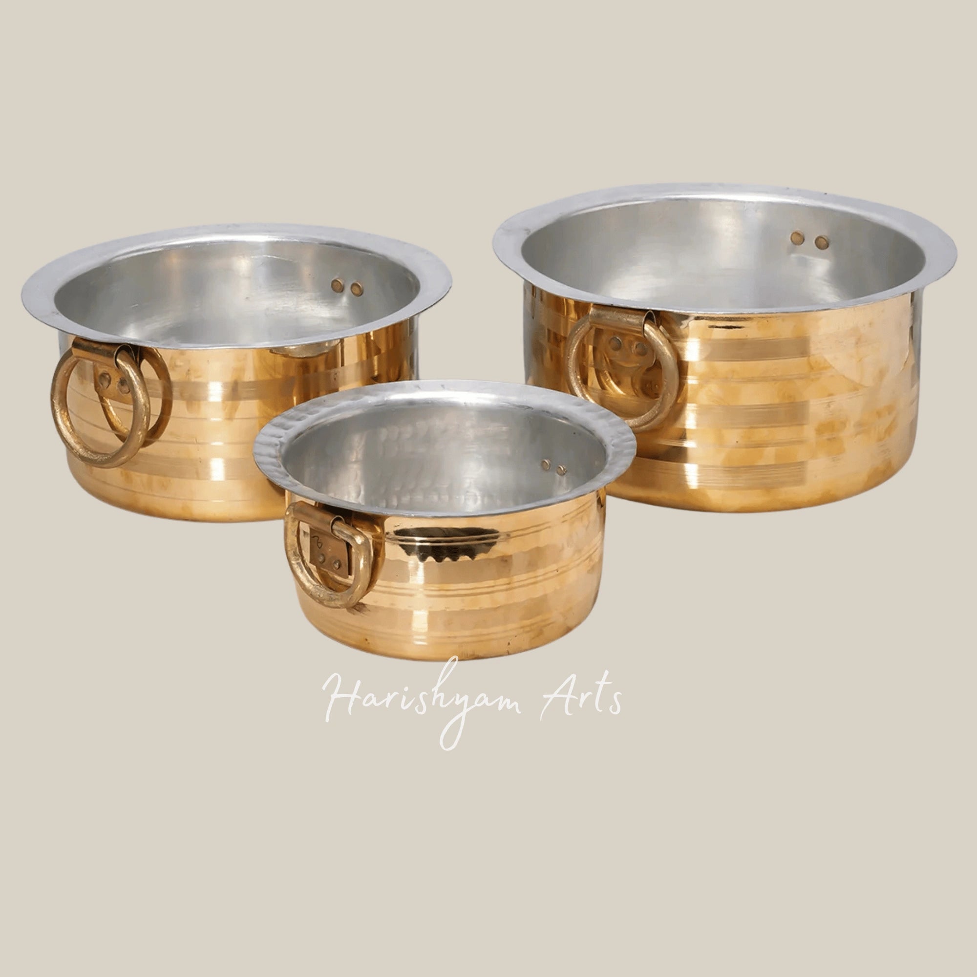 Heavy Brass Patila with Lid for Milk Boiling and Daily Use