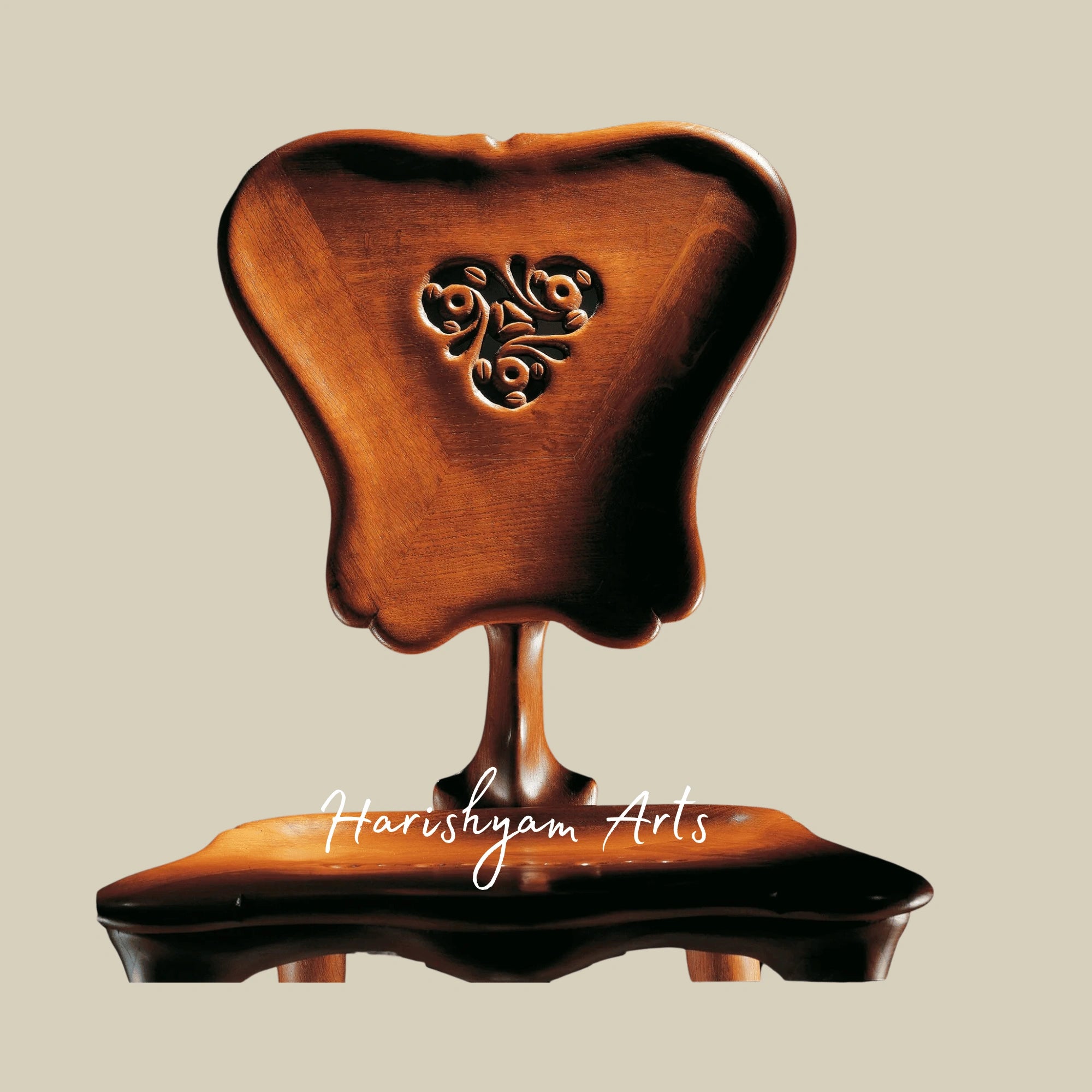 Heritage Carved Wood Chair with Curved Silhouette