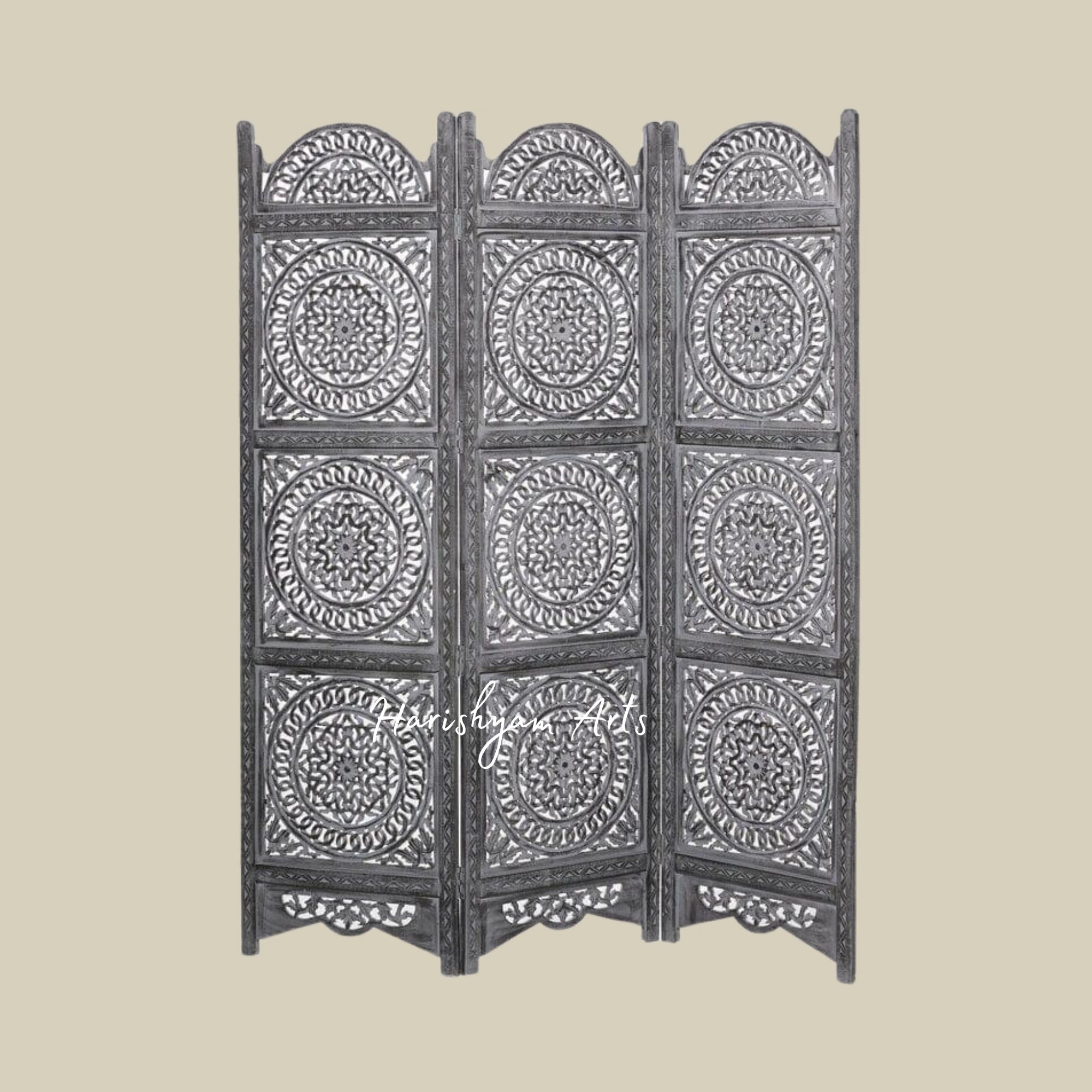 Heritage Style Wooden Partition with Classic Lattice Design1