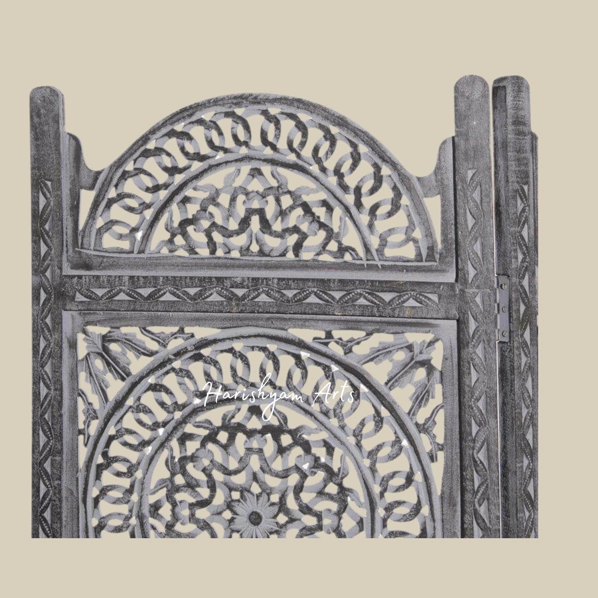 Heritage Style Wooden Partition with Classic Lattice Design3
