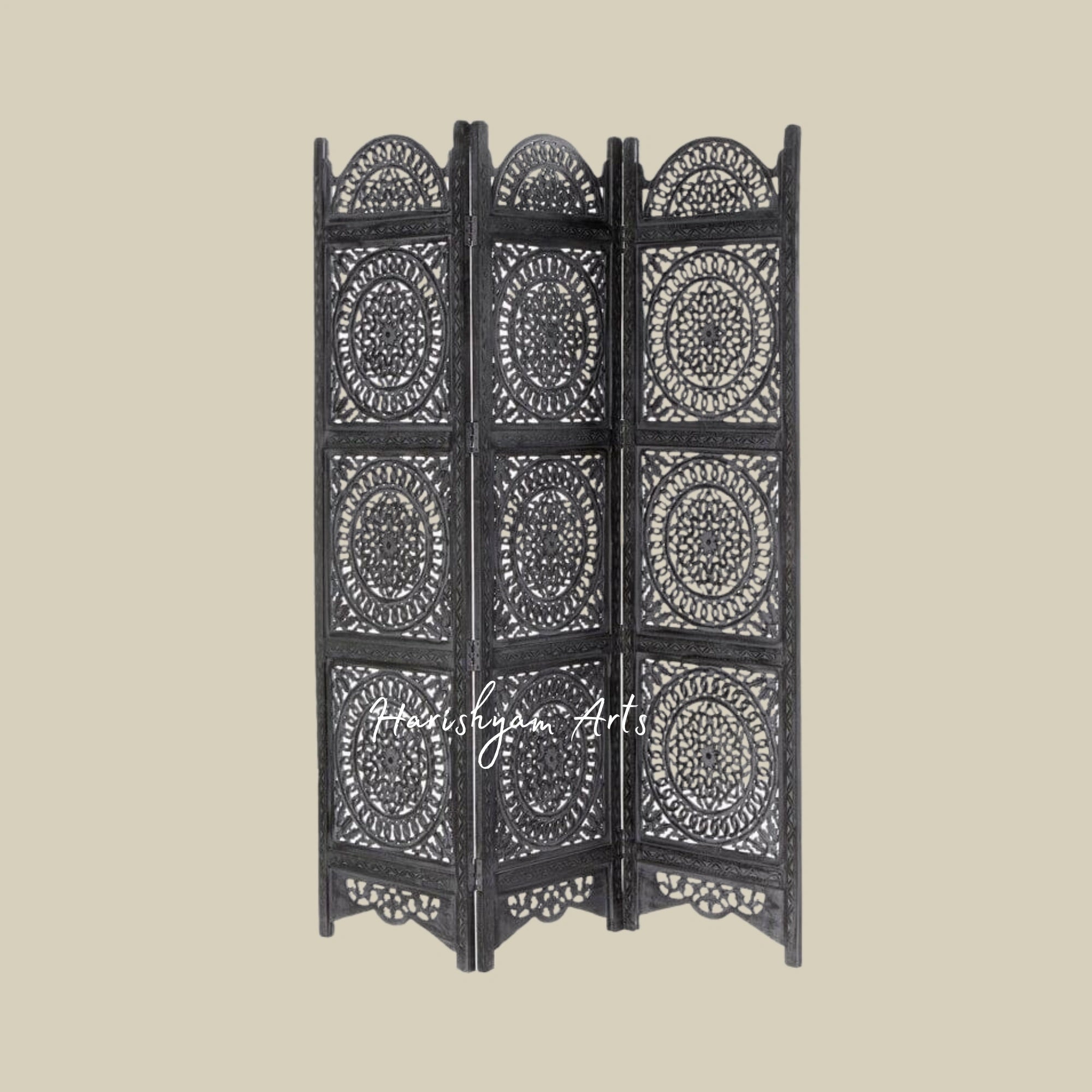 Heritage Style Wooden Partition with Classic Lattice Design4