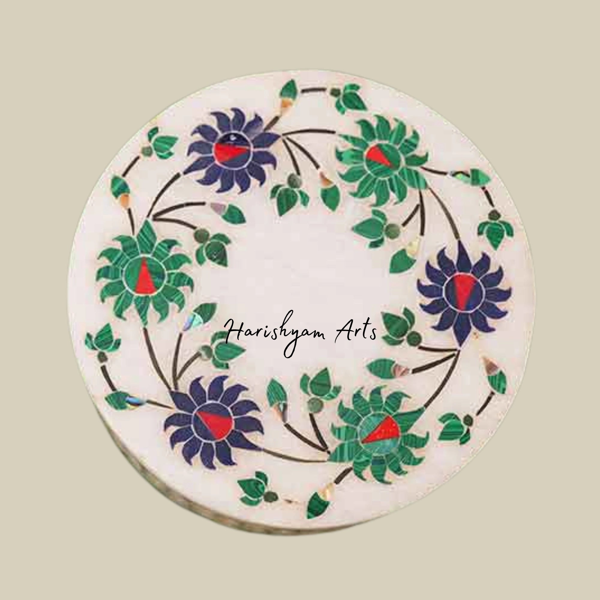 Hermosa Decorative Marble Box with Intricate Inlay Art