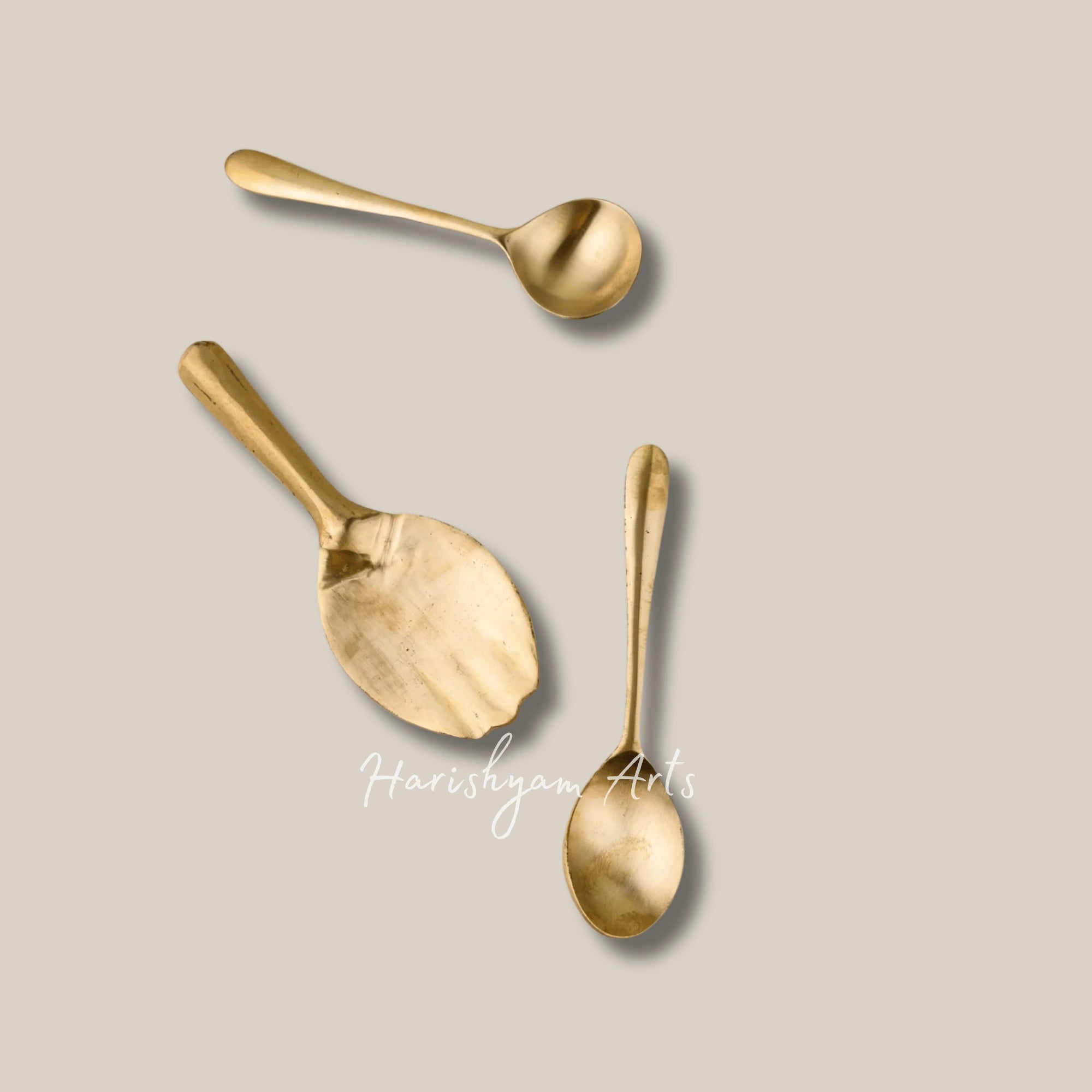 Kansa Serving Spoon 3 Pcs for Traditional Indian Meals