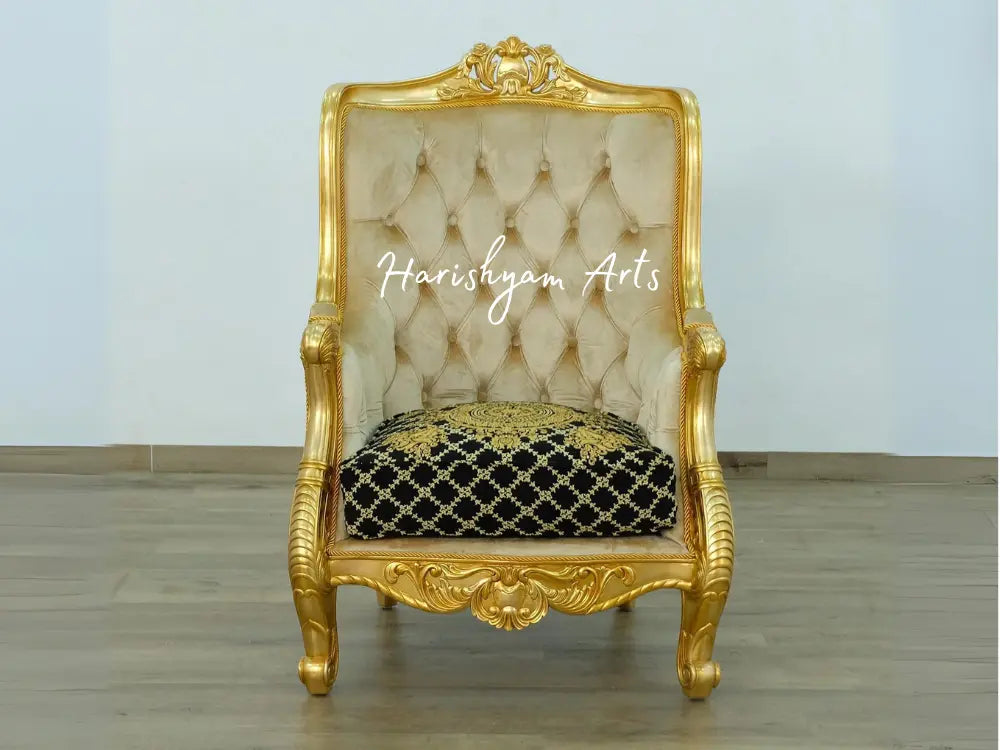 LUXOR Imperial European Style Black and Gold Luxury Sofa Set