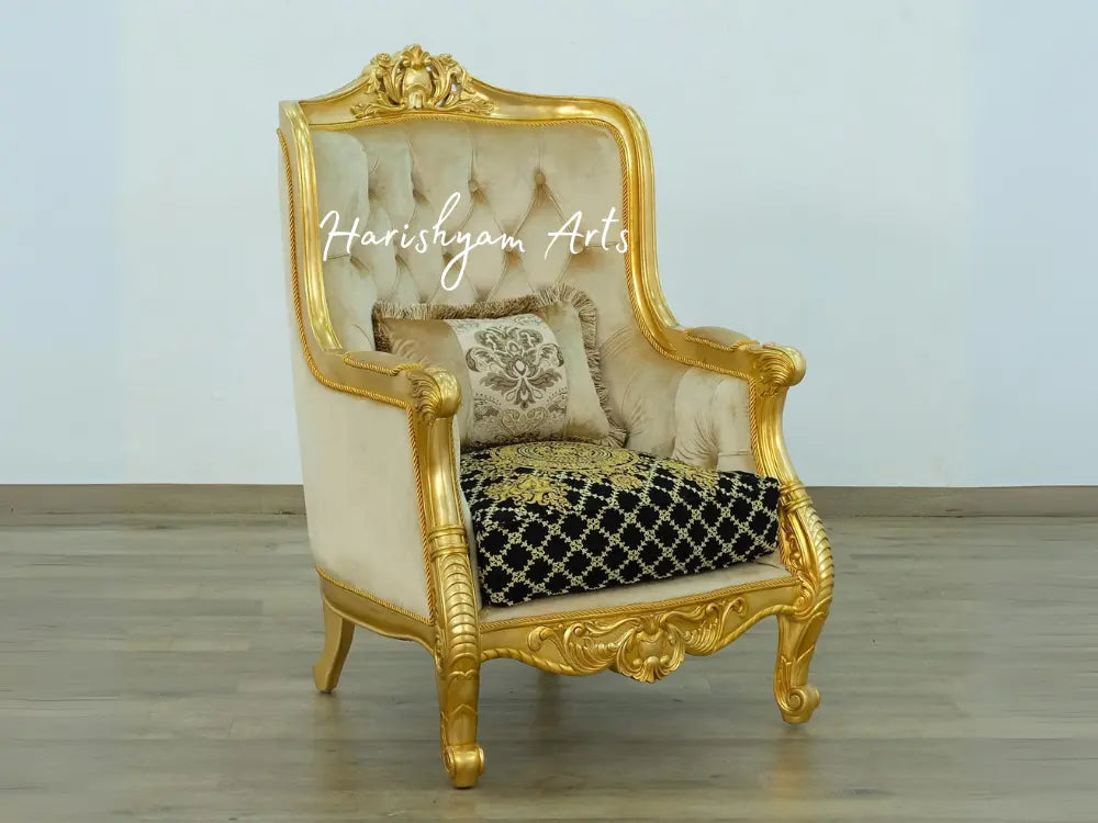 LUXOR Imperial European Style Black and Gold Luxury Sofa Set