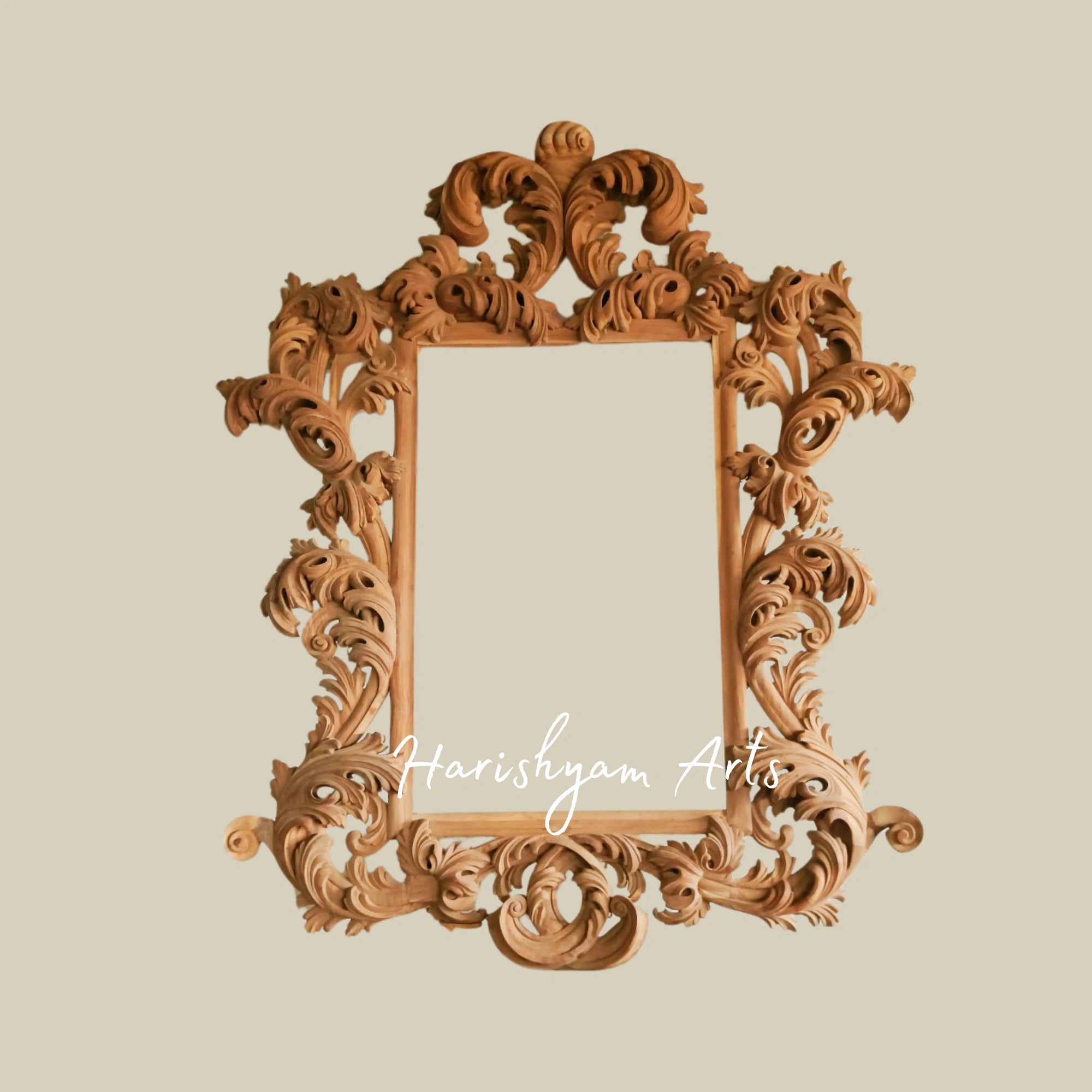 Large Baroque-Style Carved Wall Mirror Frame