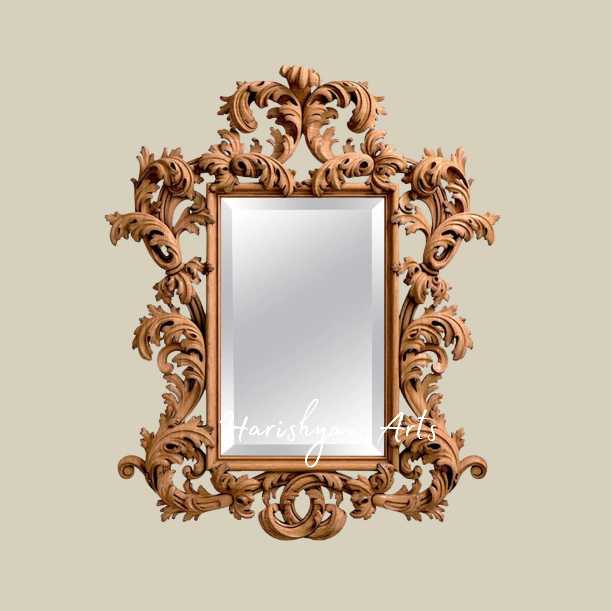 Large Baroque-Style Carved Wall Mirror Frame