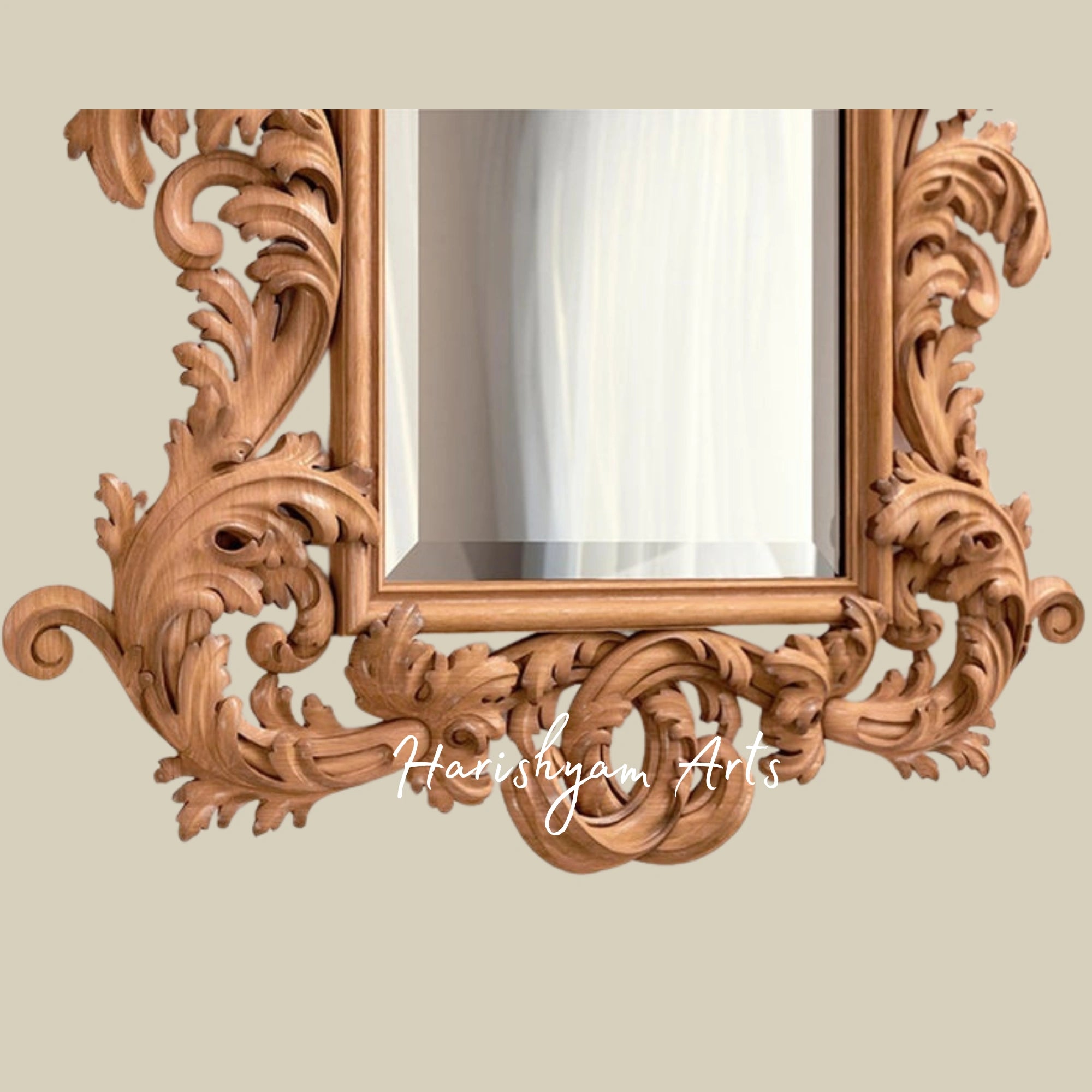 Large Baroque-Style Carved Wall Mirror Frame