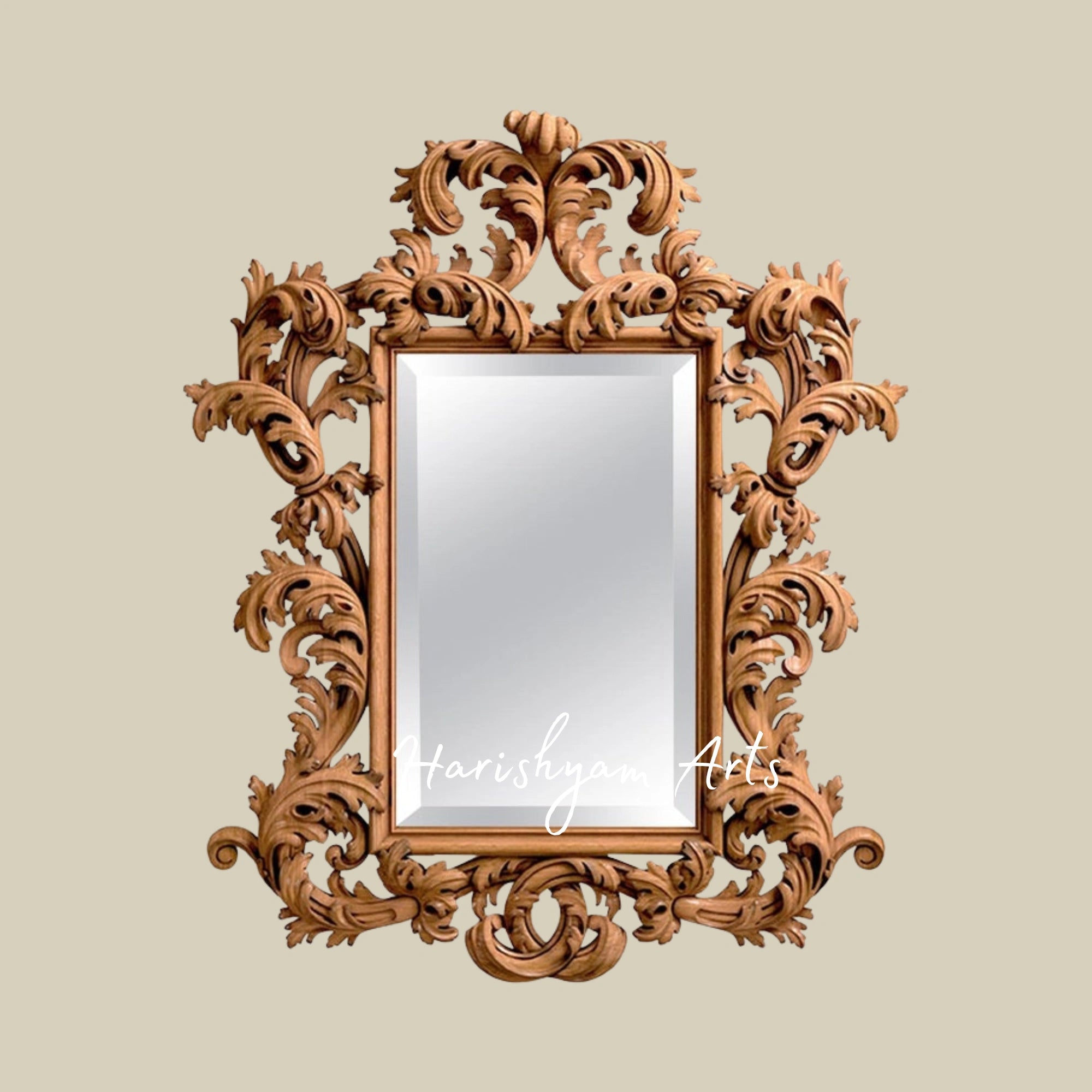 Large Baroque-Style Carved Wall Mirror Frame