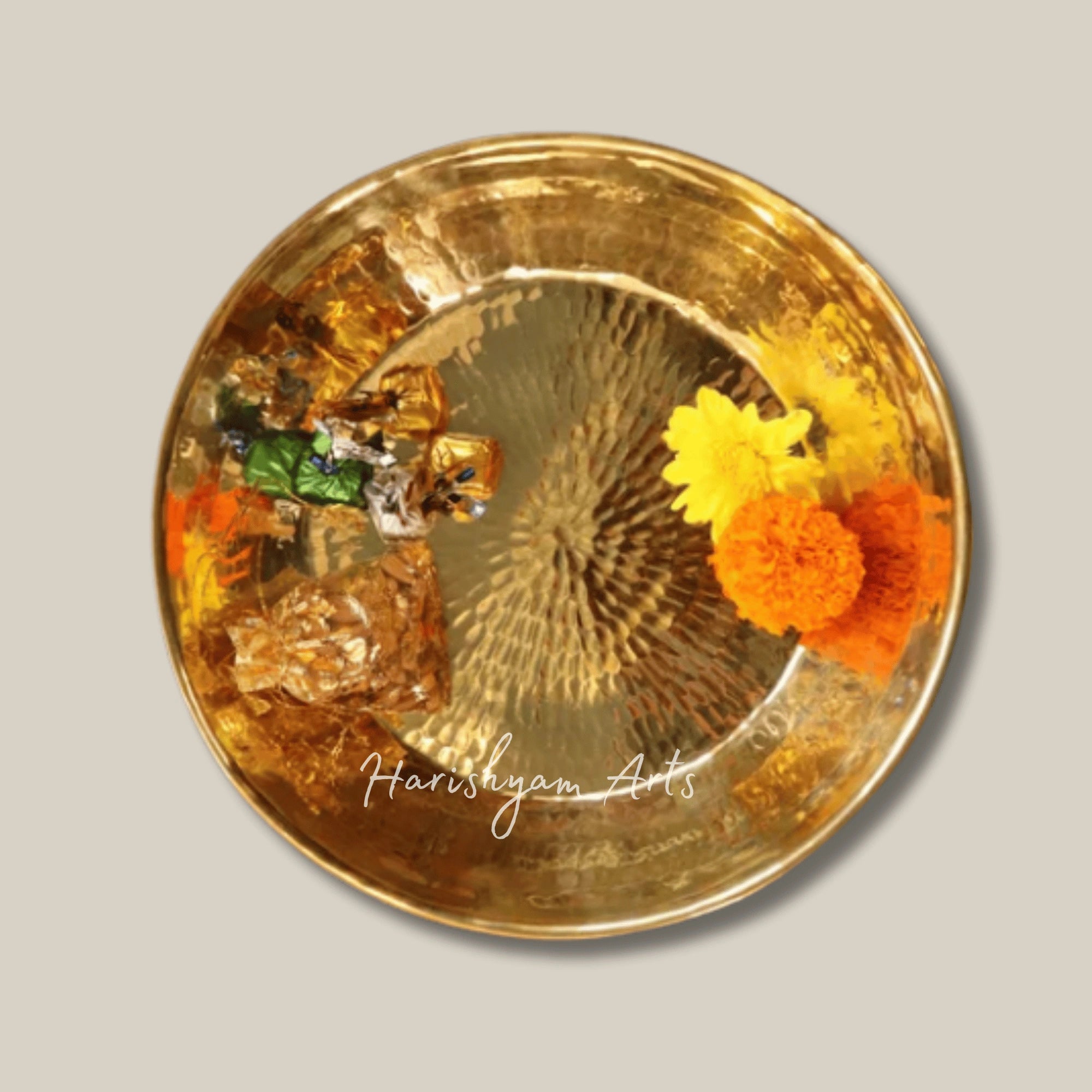 Large Brass Paraat Bowl Without Tin Coating for Dough Mixing