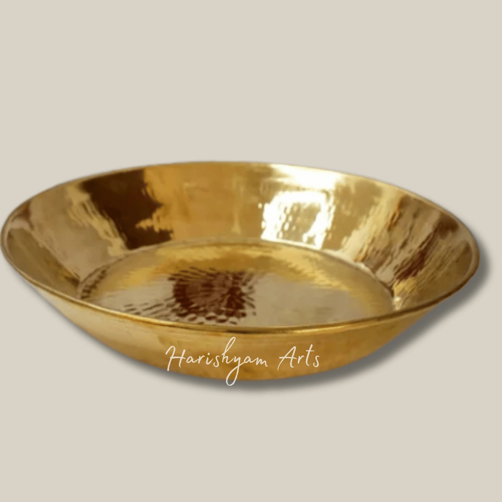 Large Brass Paraat Bowl Without Tin Coating for Dough Mixing