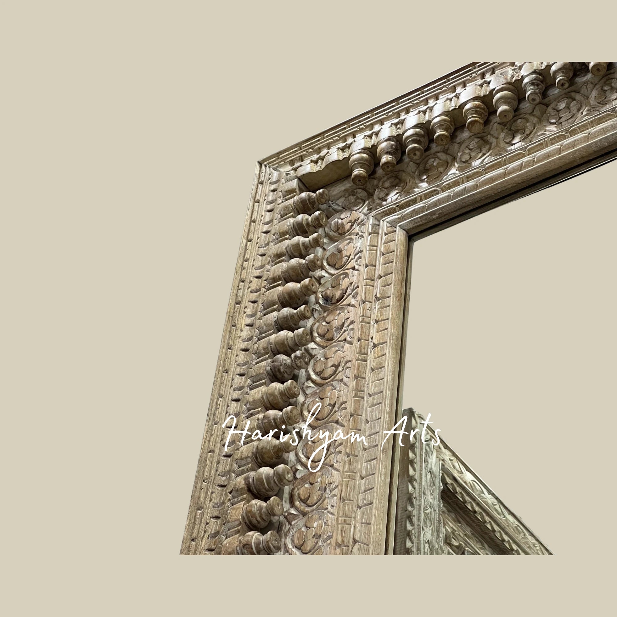 Large Handcrafted Carved Mirror Frame