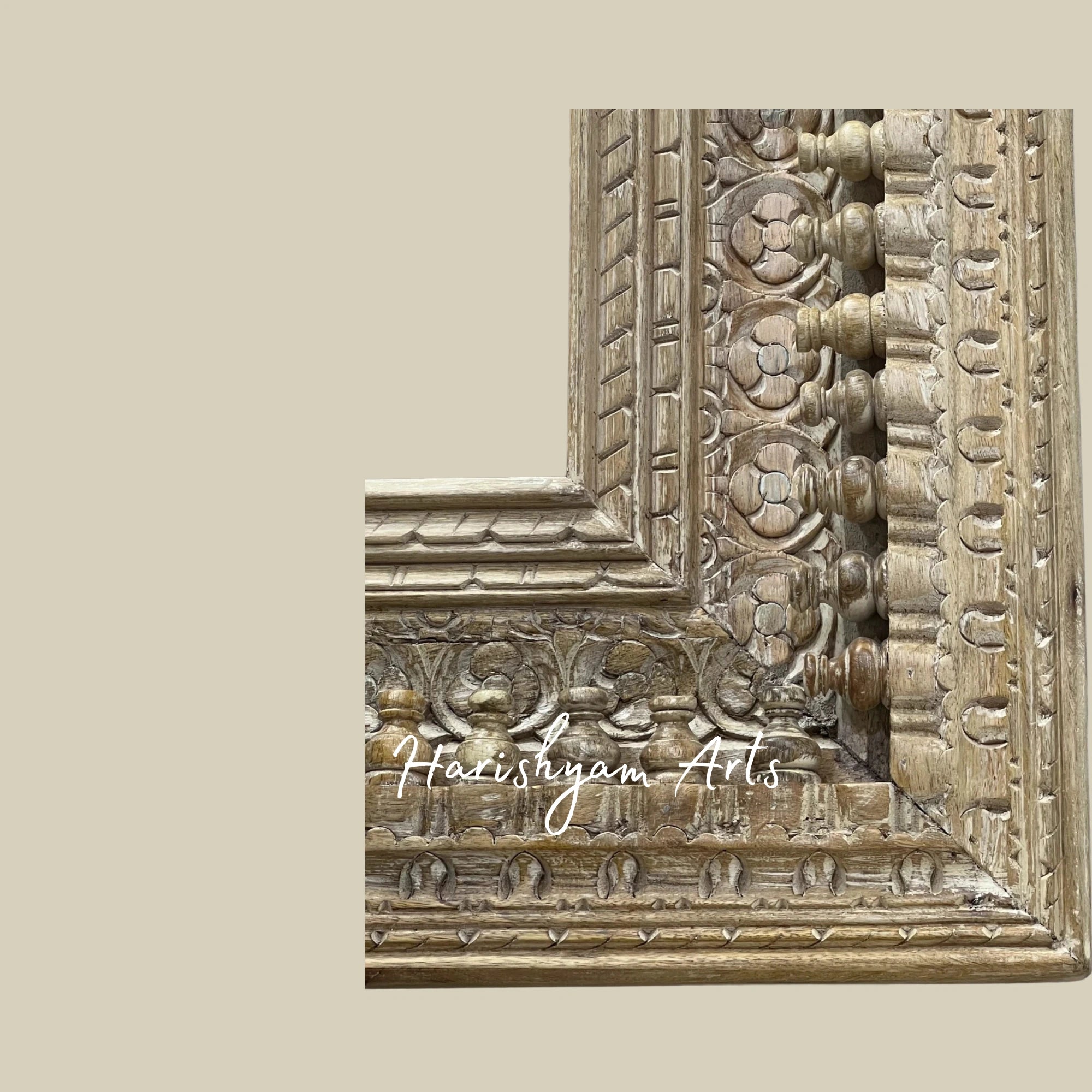 Large Handcrafted Carved Mirror Frame