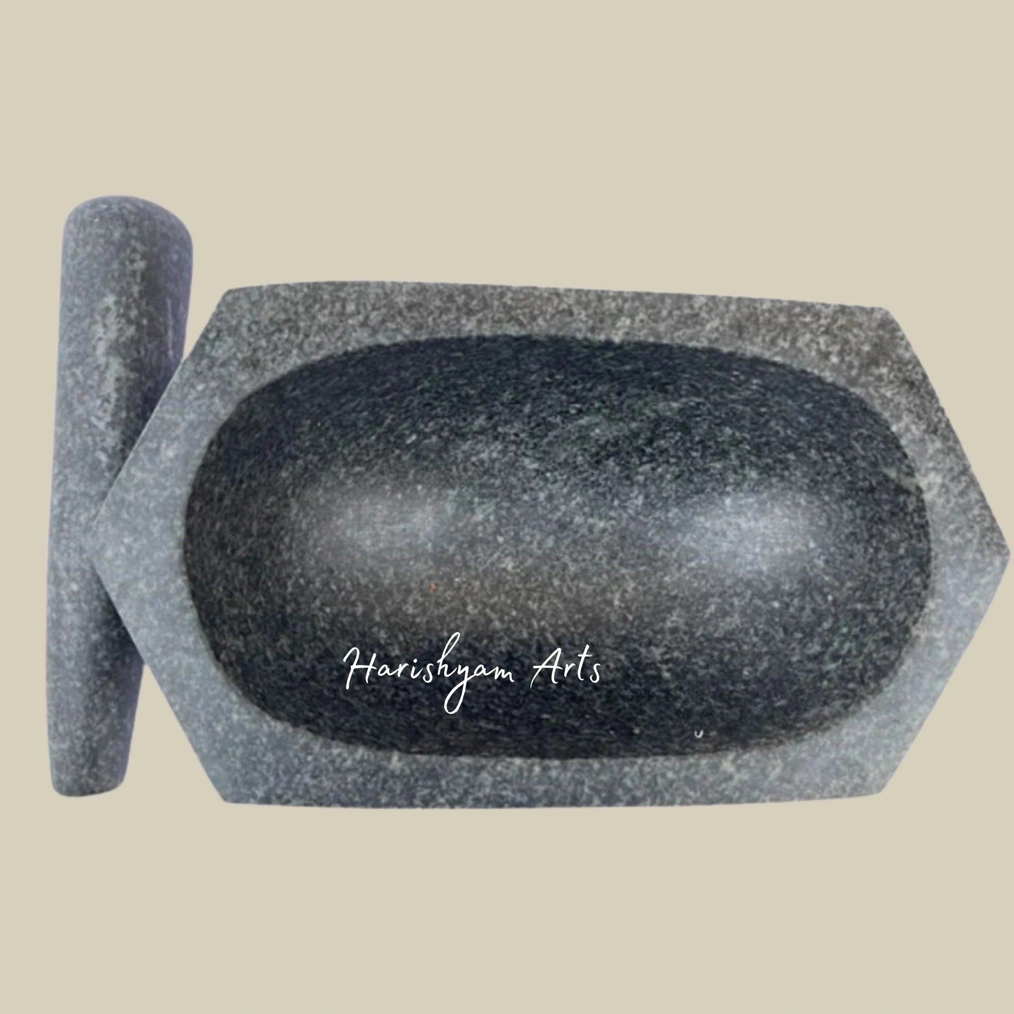 Large Hexagonal Stone Mortar & Pestle
