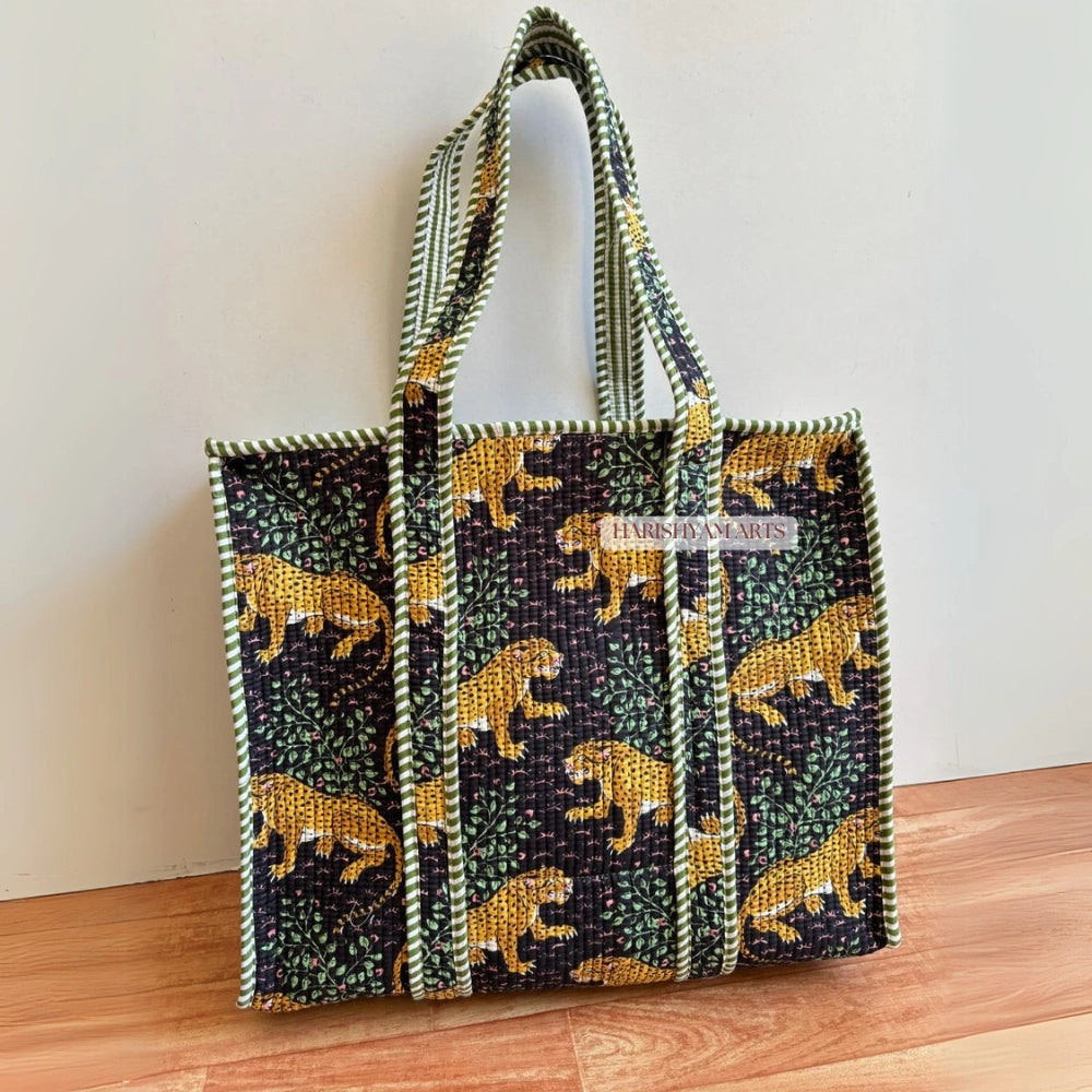 Leopard Luxe Jungle Quilted Tote Bag