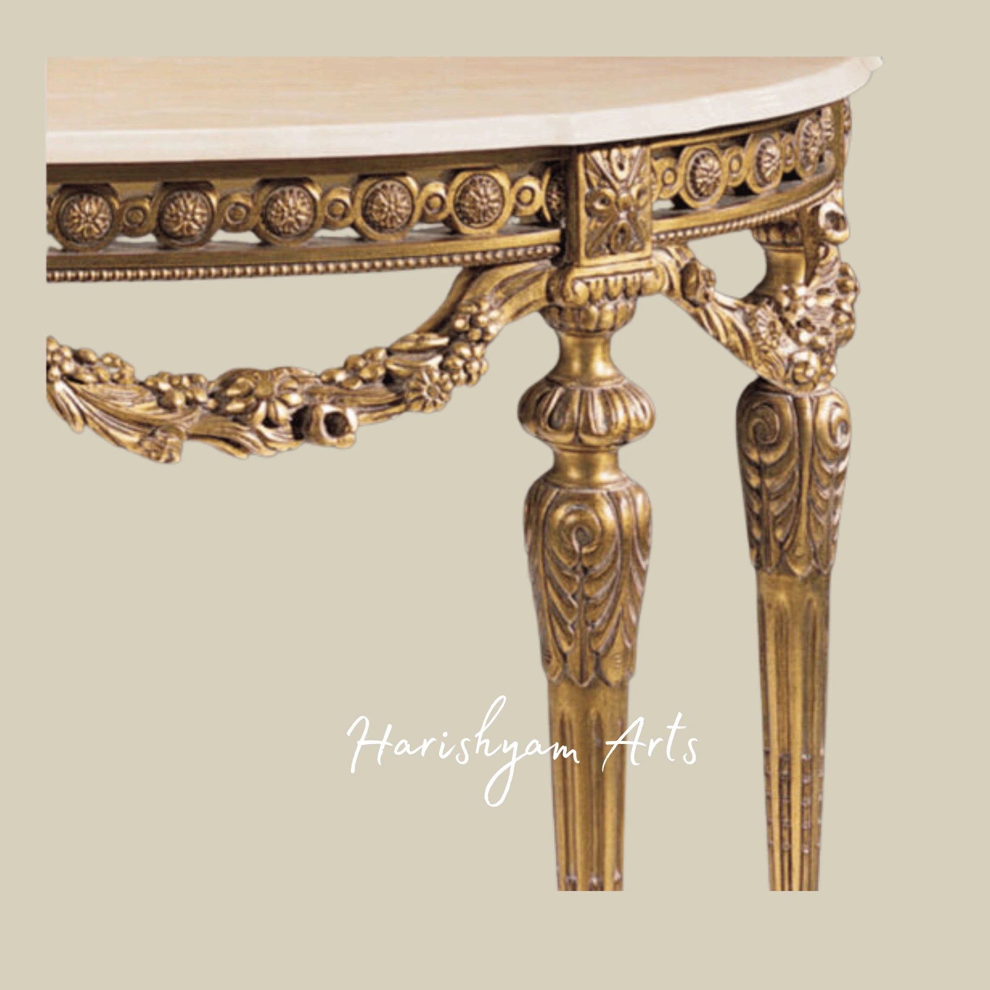 Luxury Gold Finish Wooden Entryway Console2