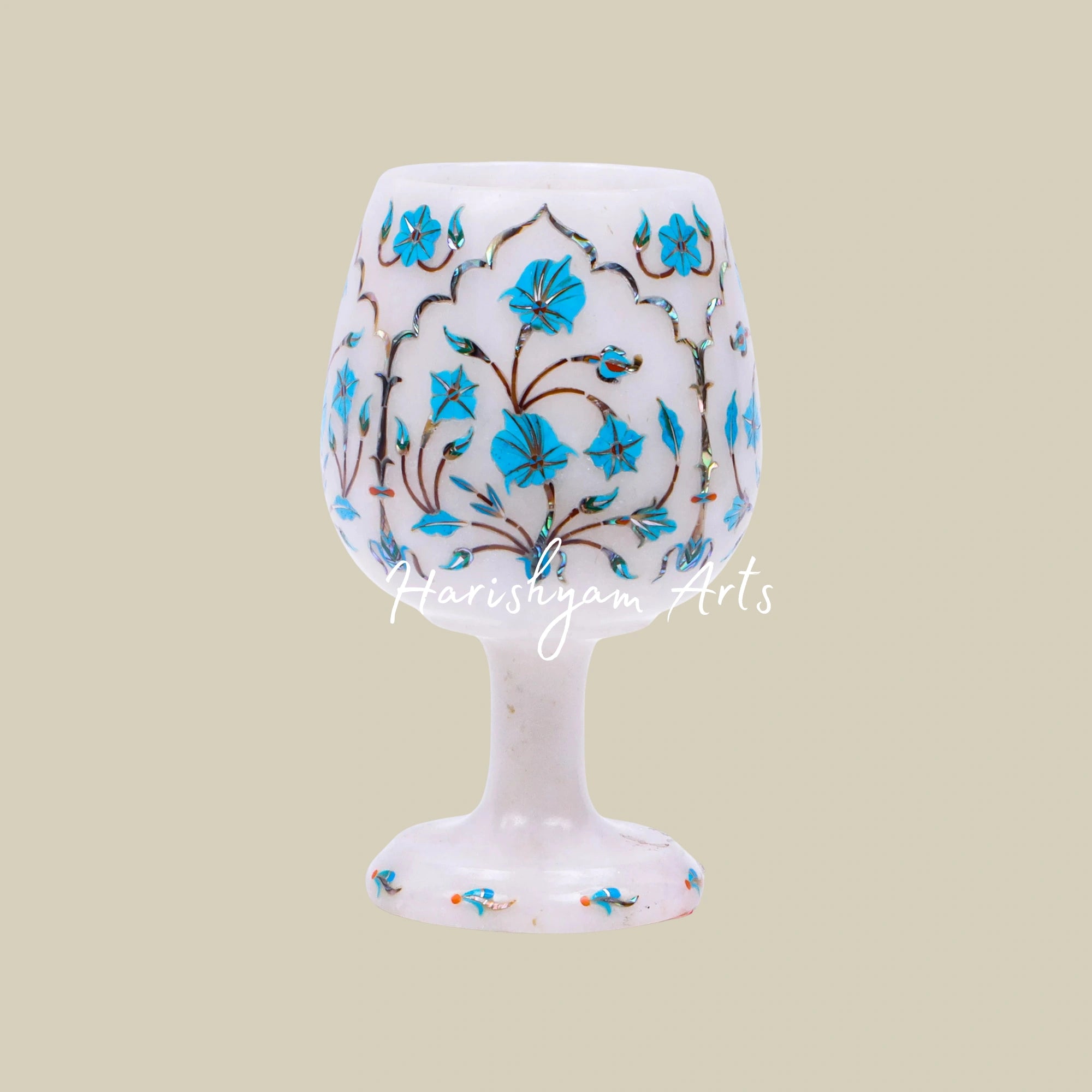 Luxury Marble Brandy Goblet Hand Carved Masterpiece