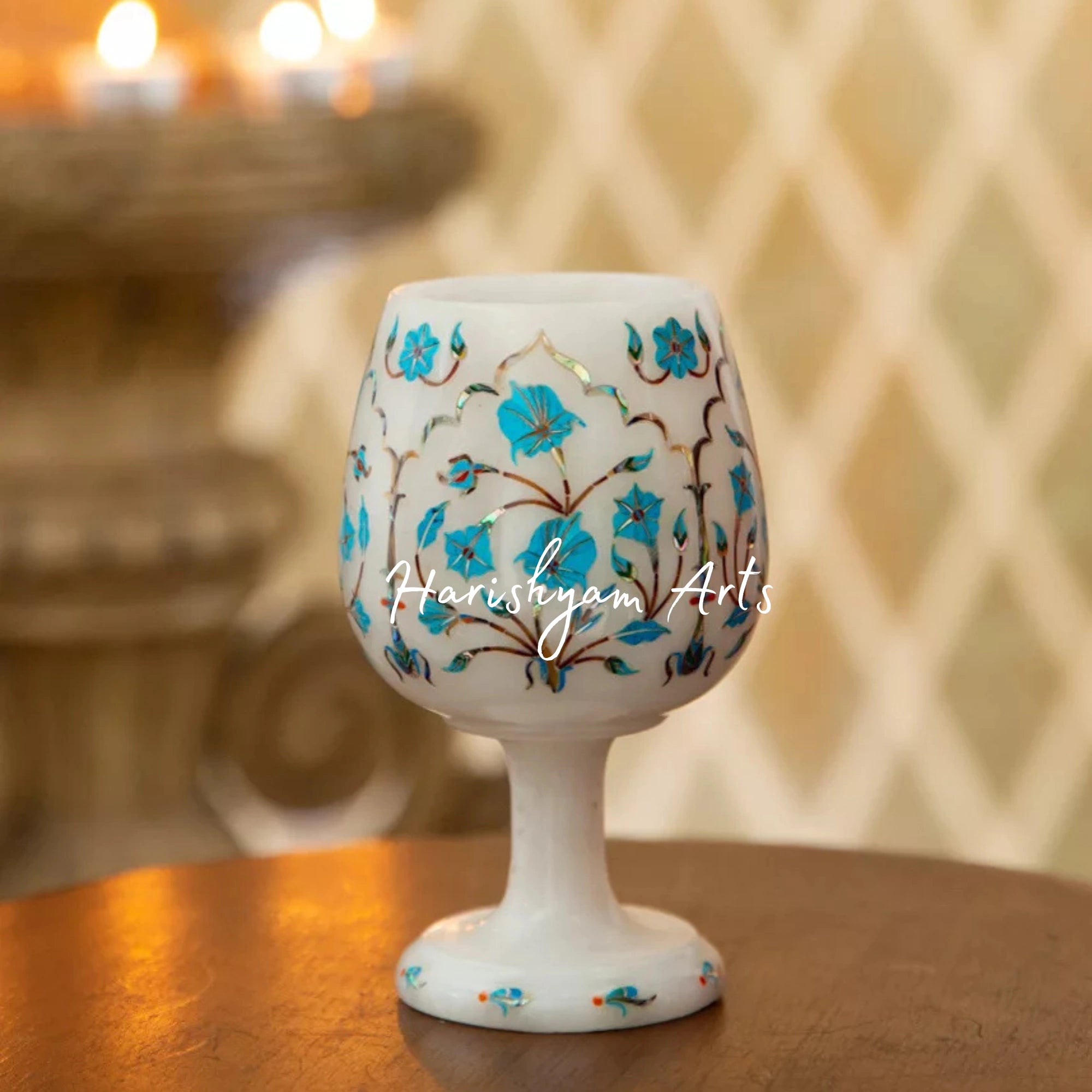 Luxury Marble Brandy Goblet Hand Carved Masterpiece